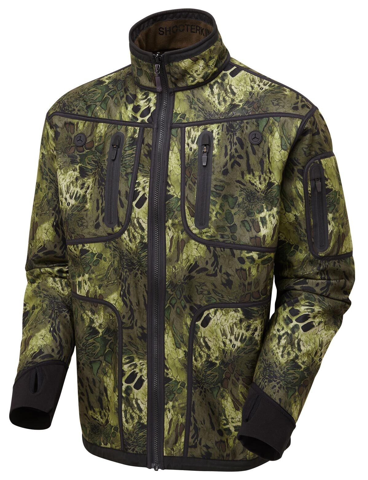 Shooterking Softshelljacke wendbar (Woodlands Camo/Grün)