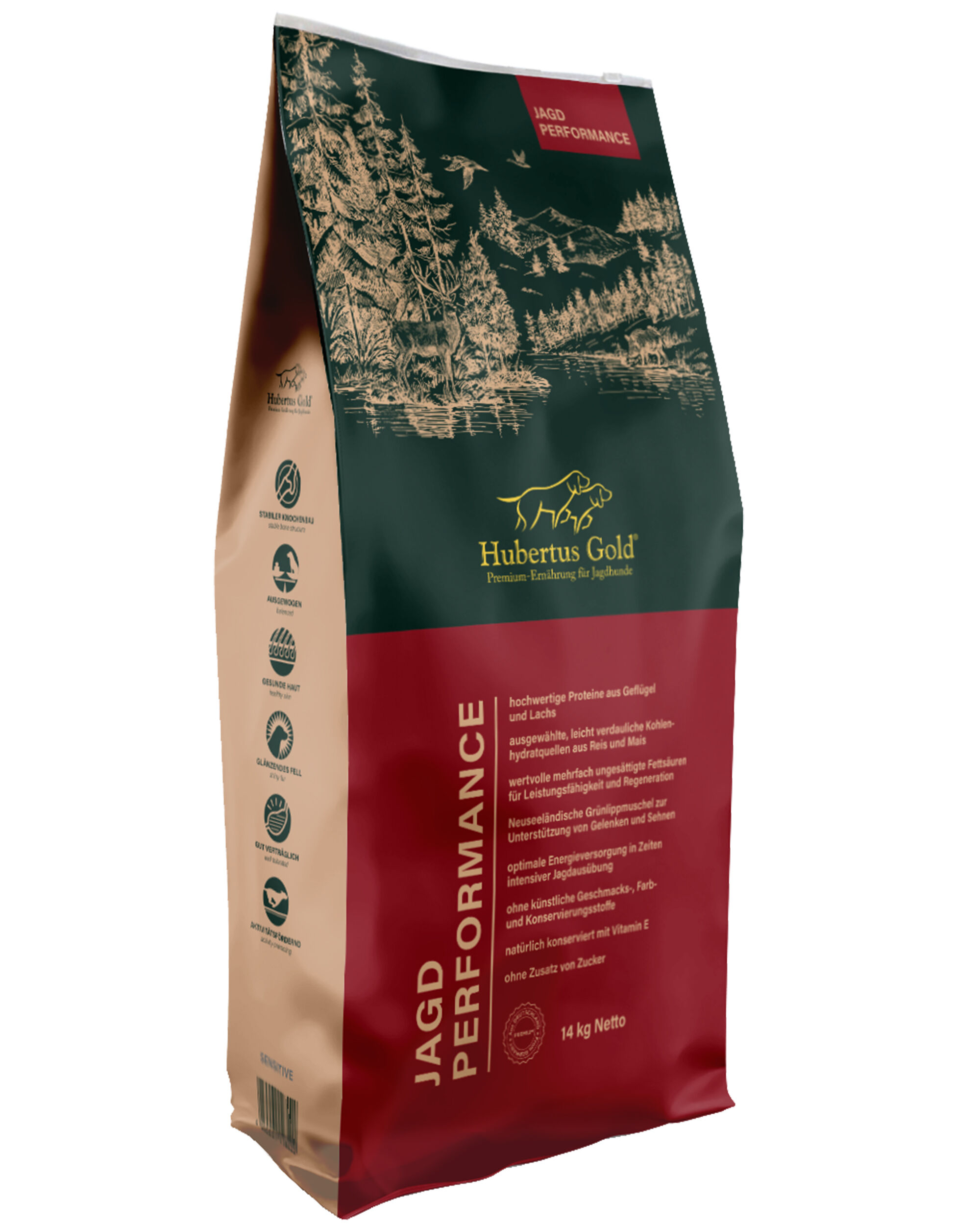 Hubertus Gold Jagd Performance Premium-Trockenfutter (14 kg)
