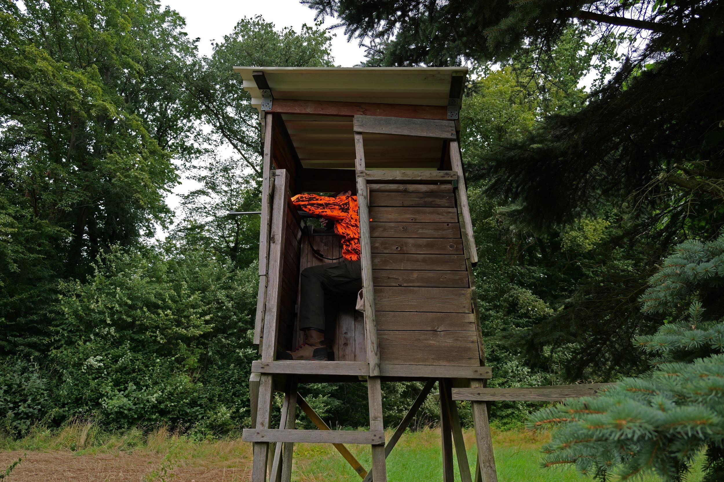 Hubertus Warn-Wendejacke Fleece Drückjagd (orange/oliv)