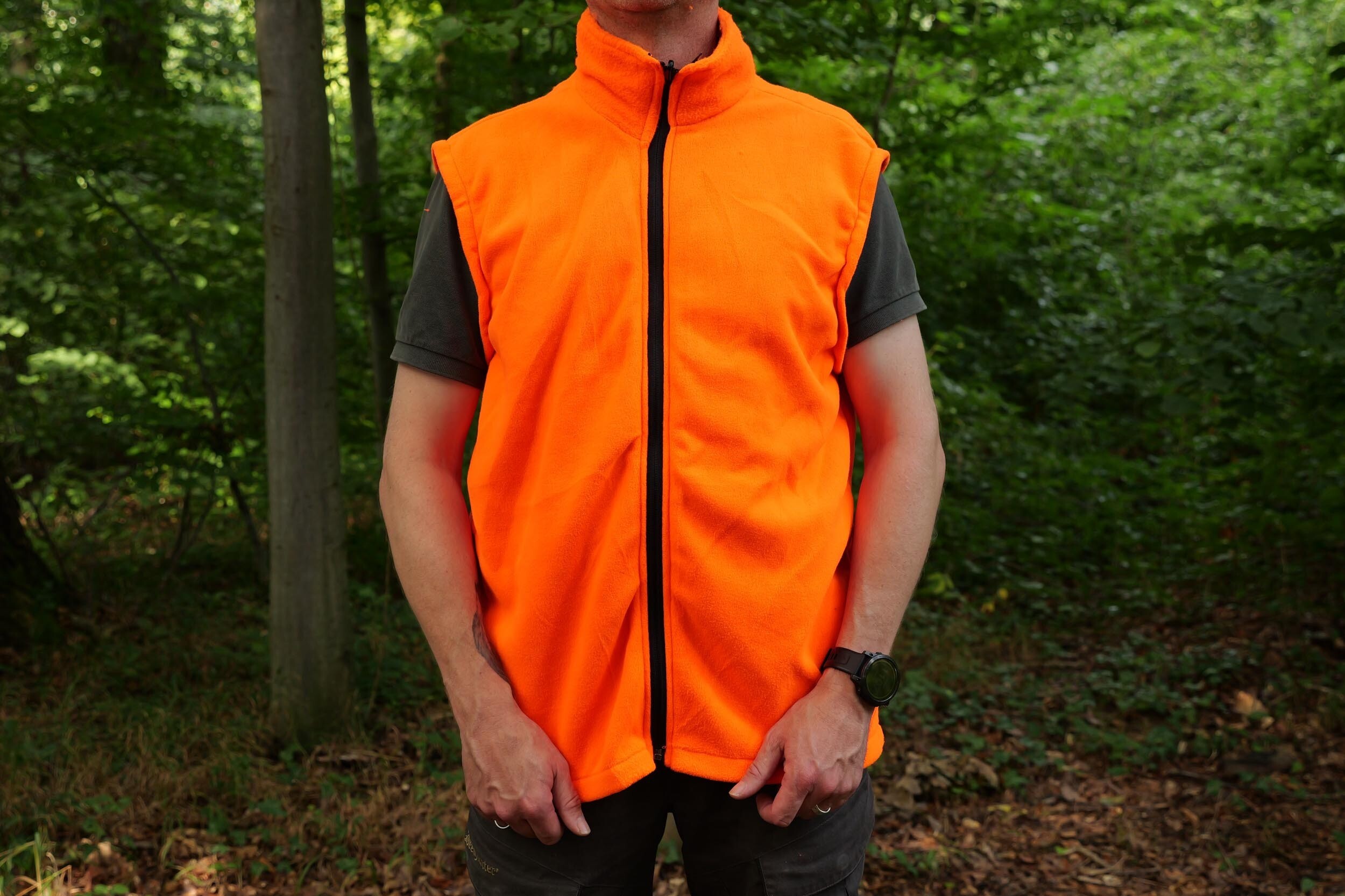 Hubertus Hundeführerjacke Sicherheit (oliv/orange)
