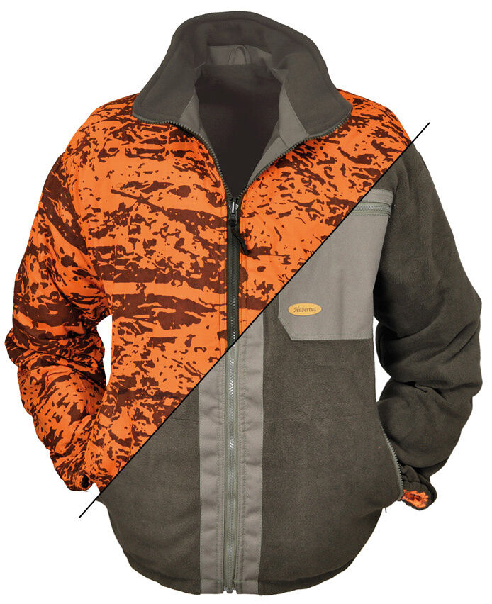 Hubertus Warn-Wendejacke Fleece Drückjagd (orange/oliv)