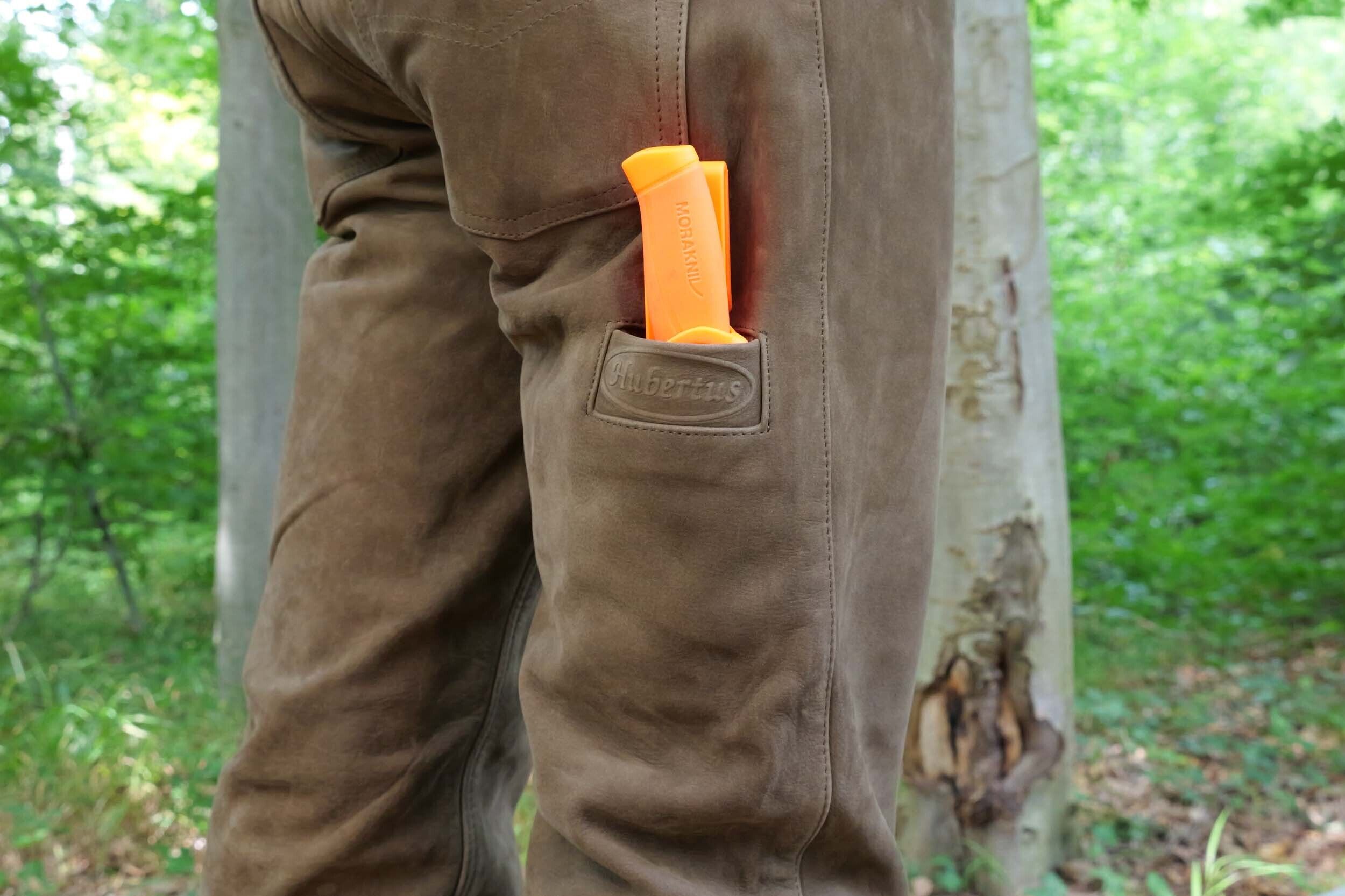 Hubertus Five-Pocket Lederhose Trapper (oliv)