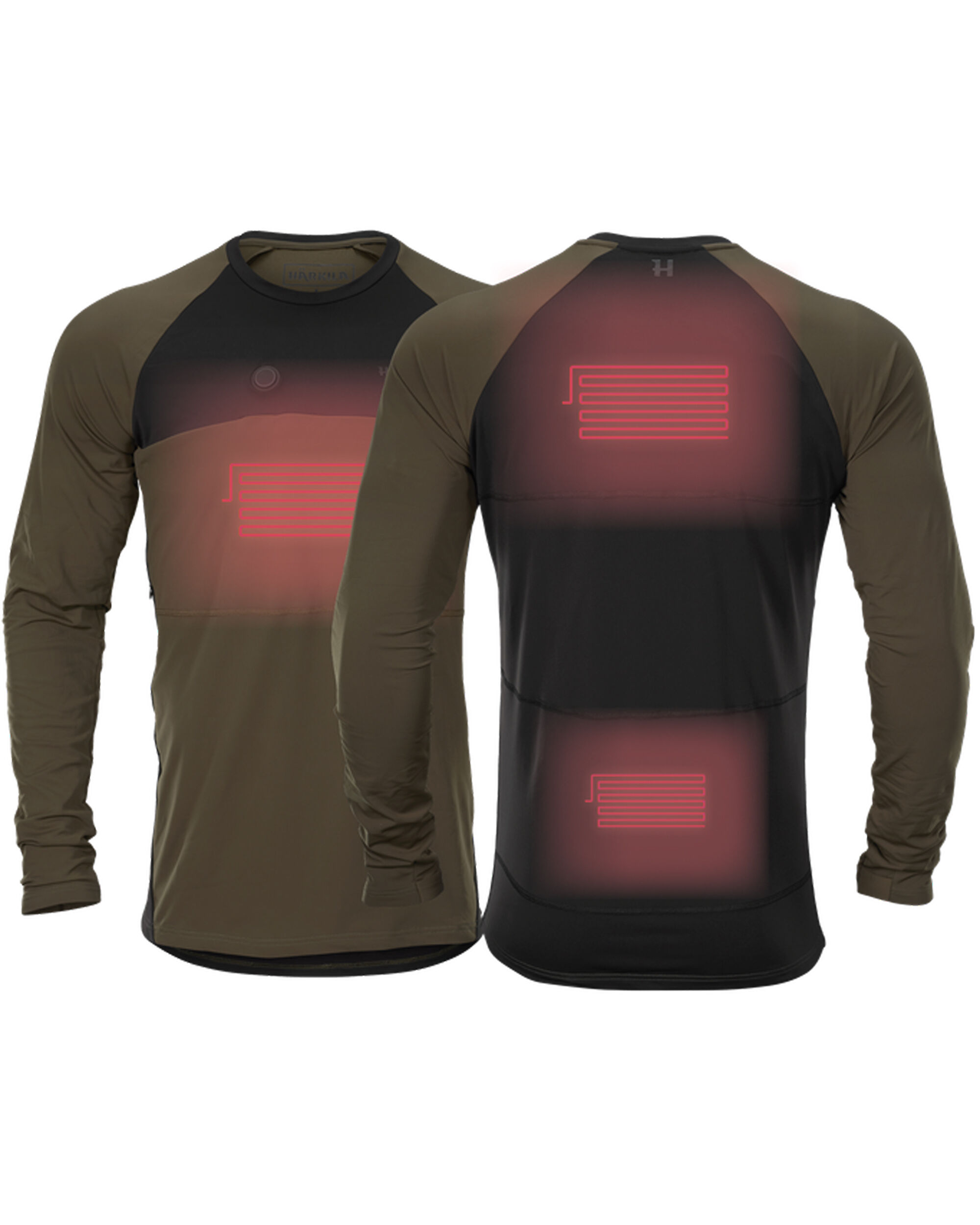 Härkila Heat Heiz-Longsleeve USB-C (Willow green/Black)