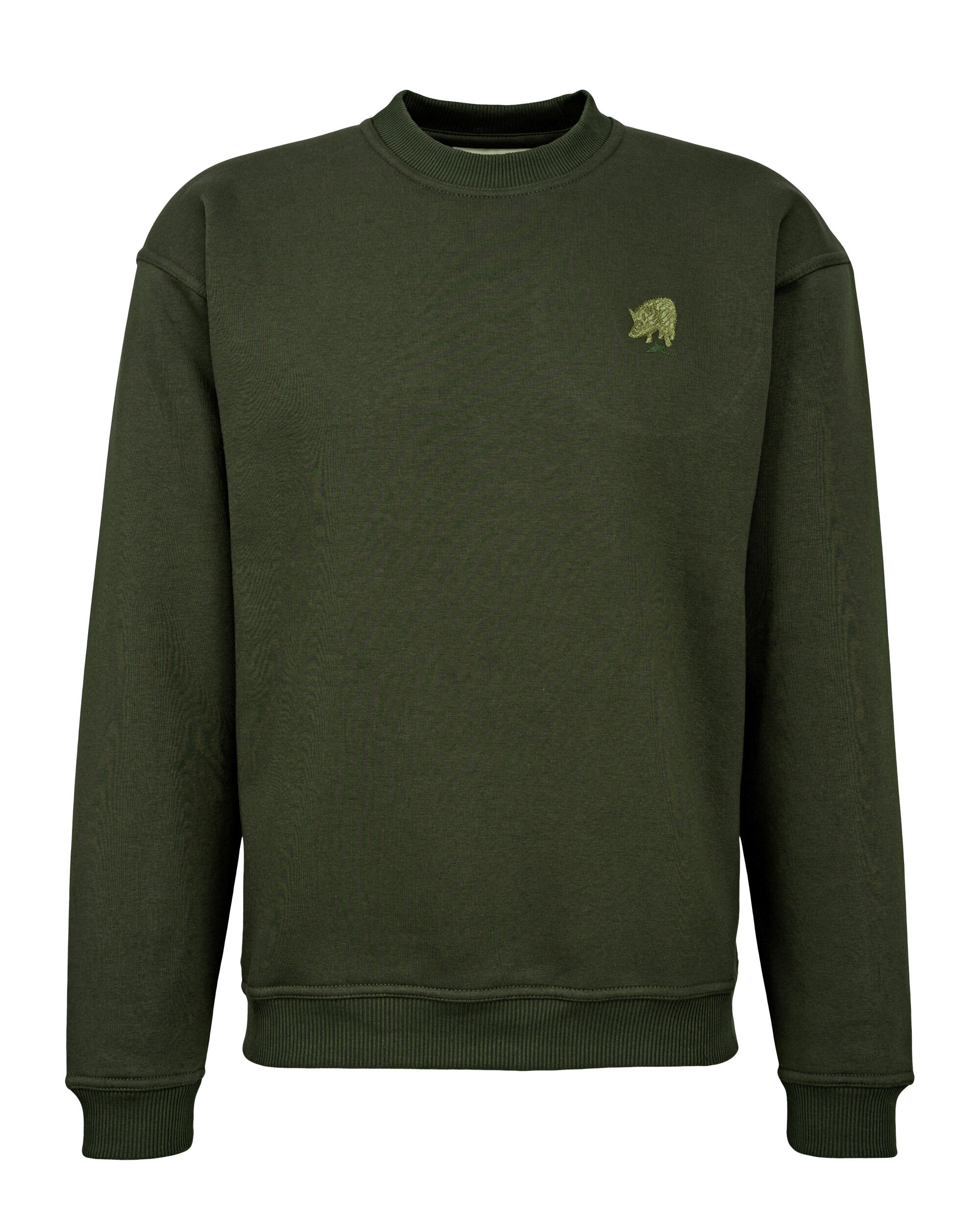 Hubertus Sweatshirt Wildschweinmotiv (oliv)