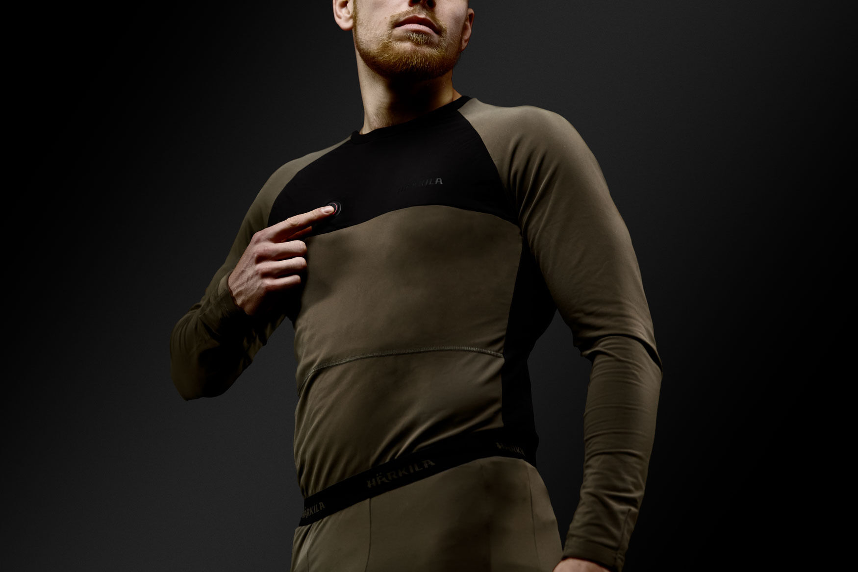Härkila Heat Heiz-Longsleeve USB-C (Willow green/Black)