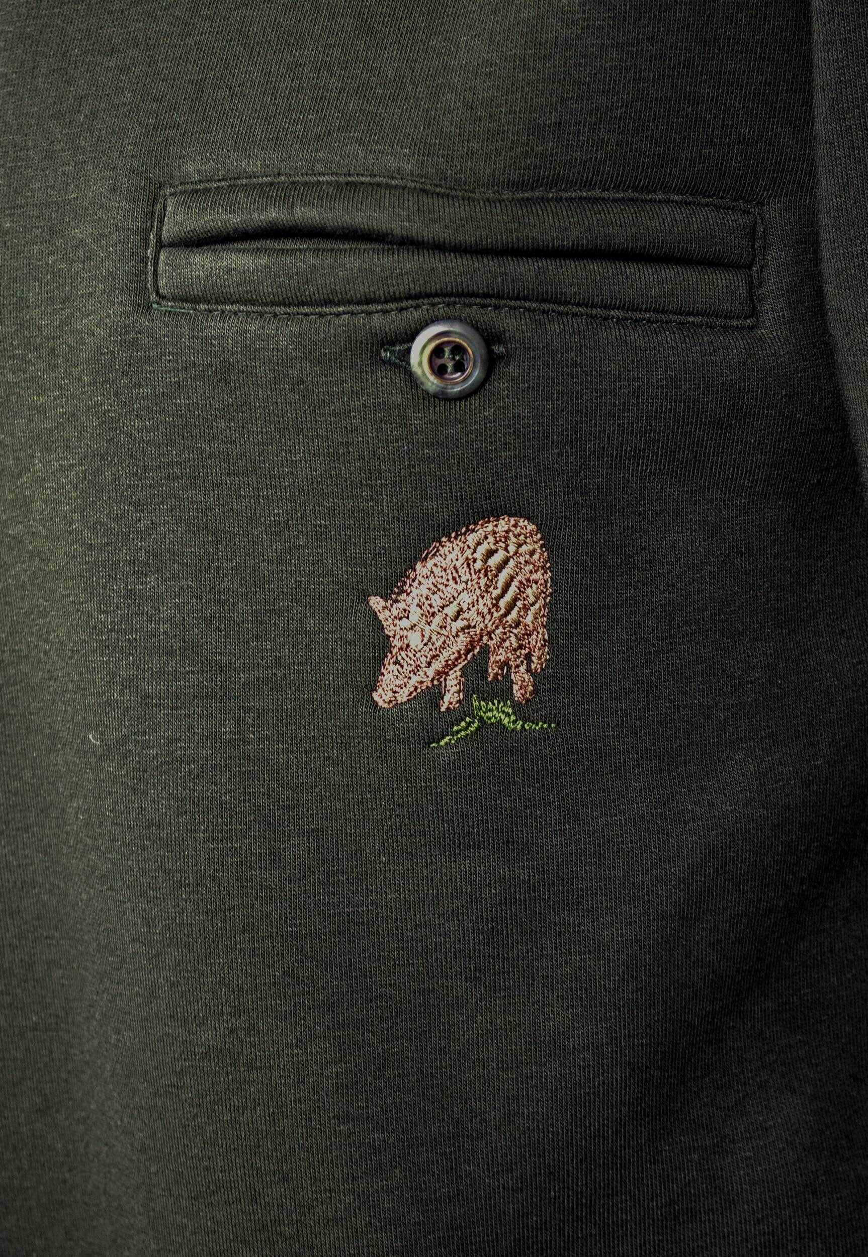 Hubertus Sweatshirt Wildschwein Polokragen (oliv) Hubertus Sweatshirt Wildschwein Polokragen (oliv)