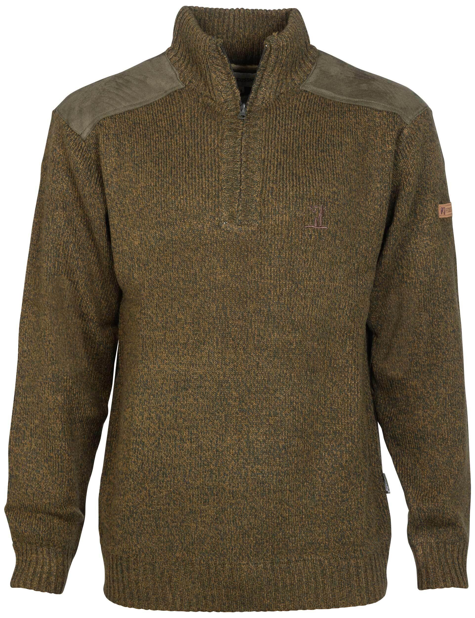 Percussion Stickpullover mit Kragen (khaki)