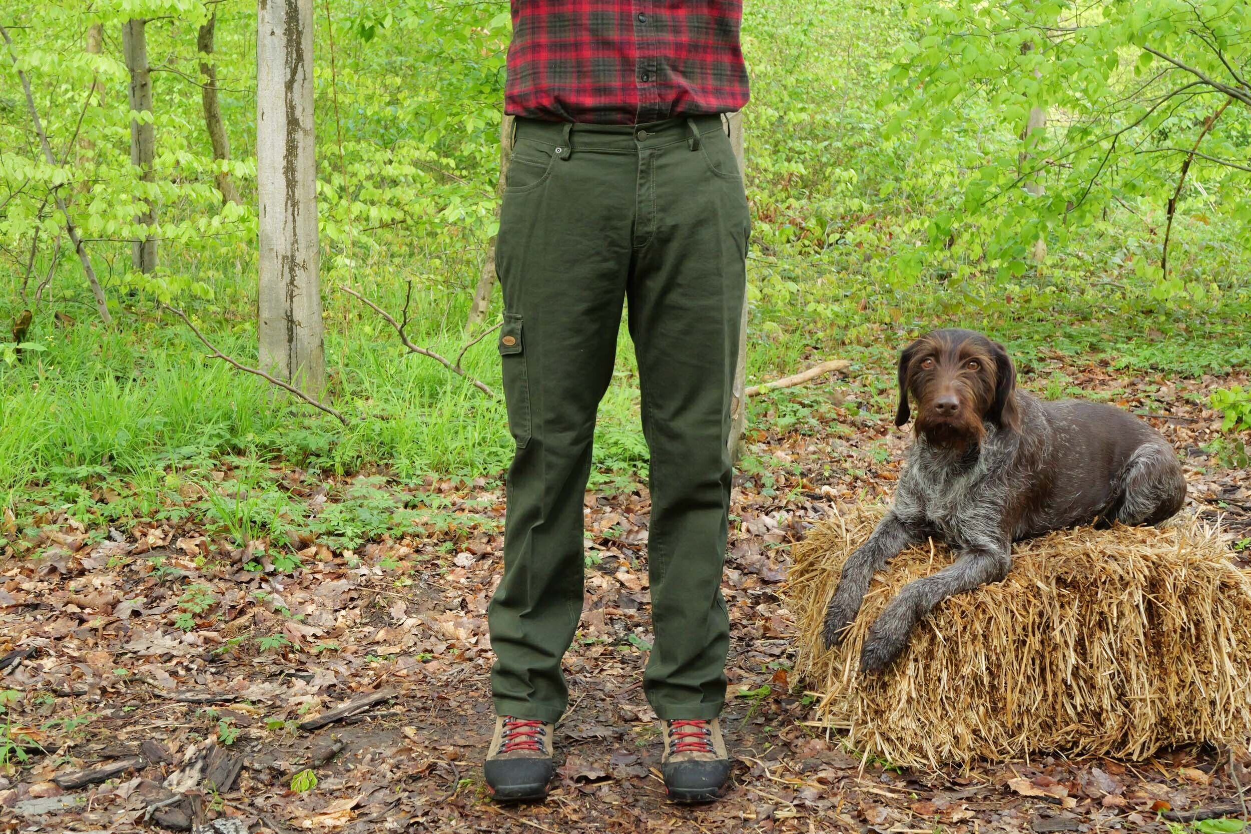 Hubertus Stretch Jagdjeans mit Beintasche (grün)
