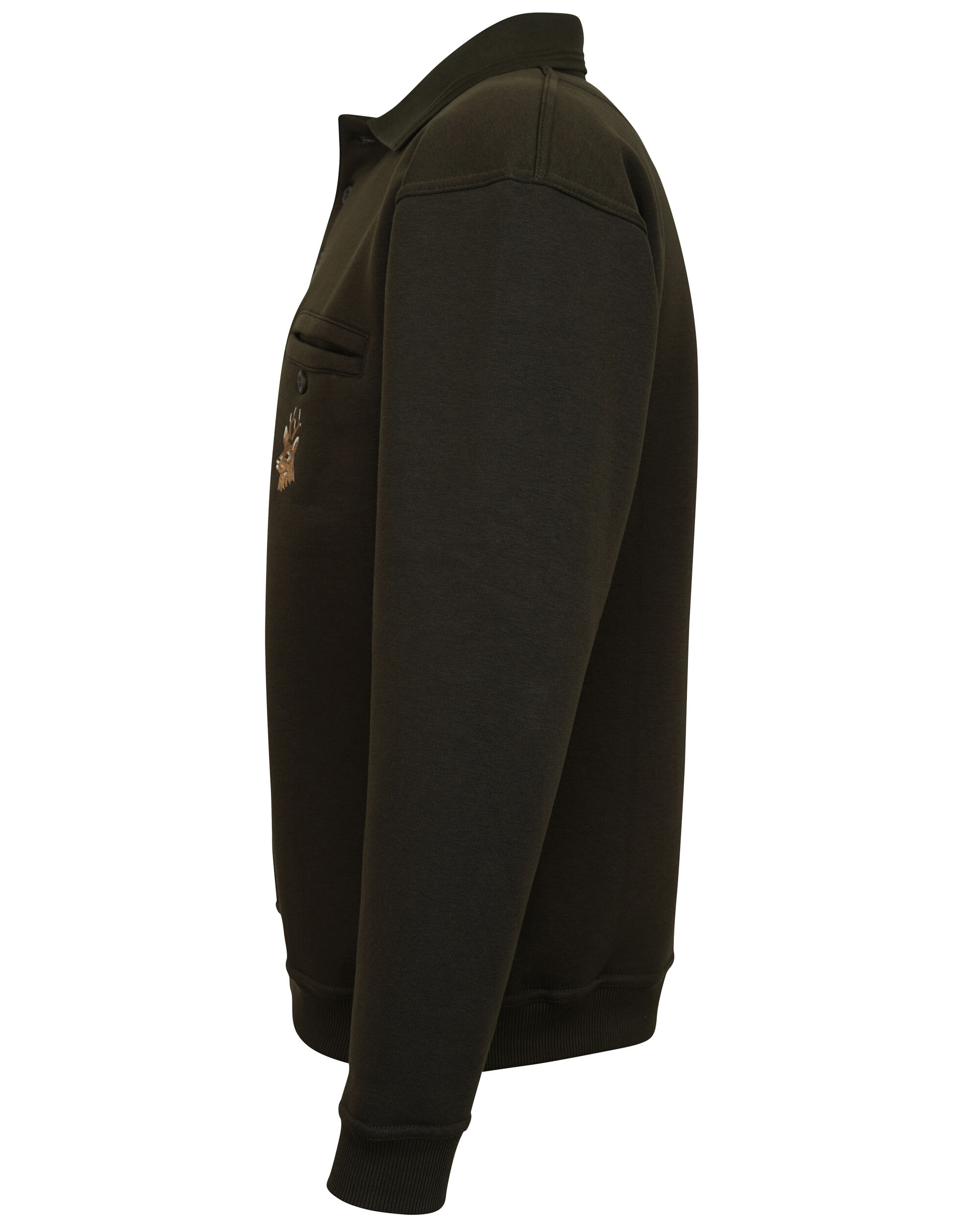 Hubertus Polokragen-Pullover Rehbock (oliv)