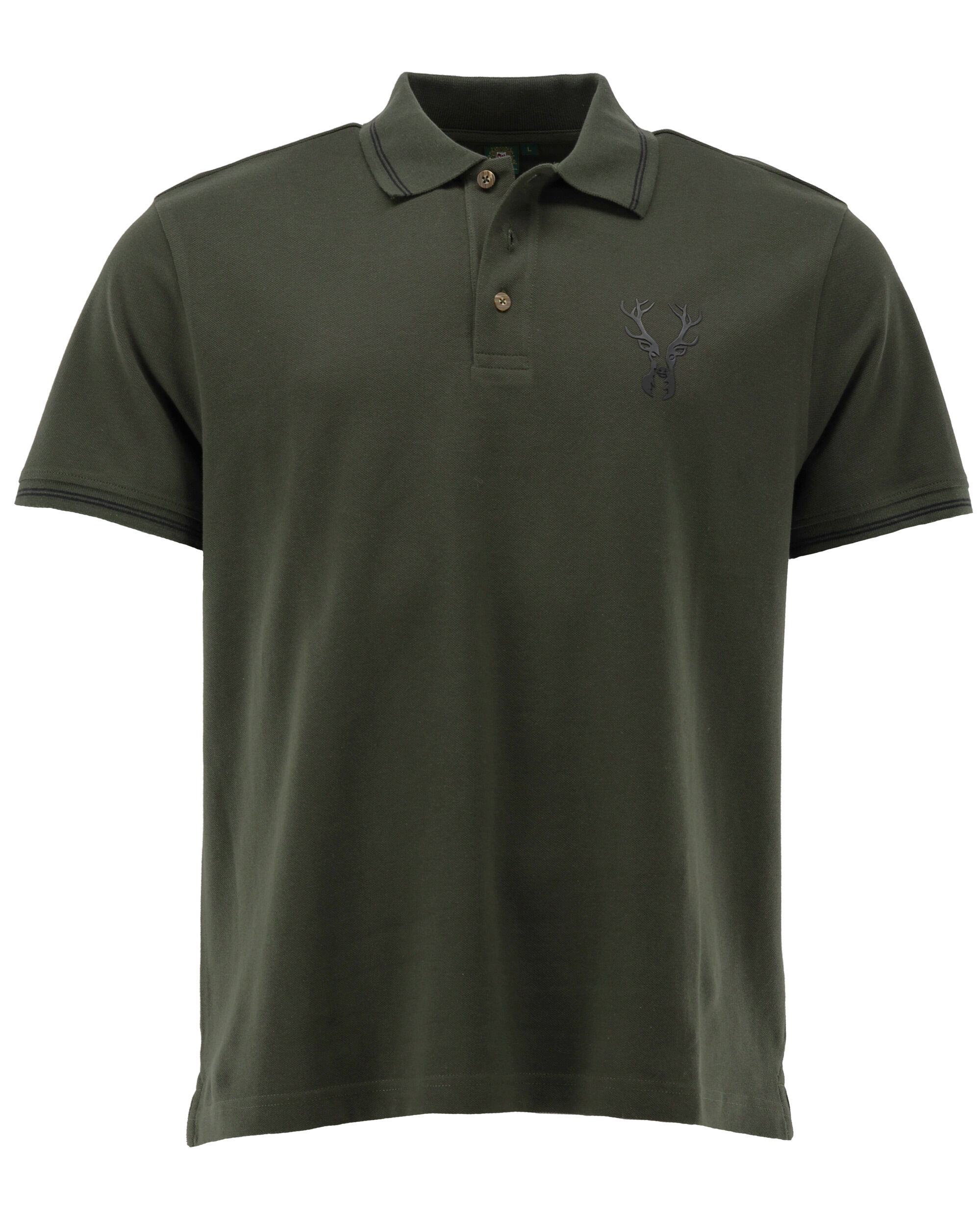 OS Trachten Poloshirt Hirsch (grün)