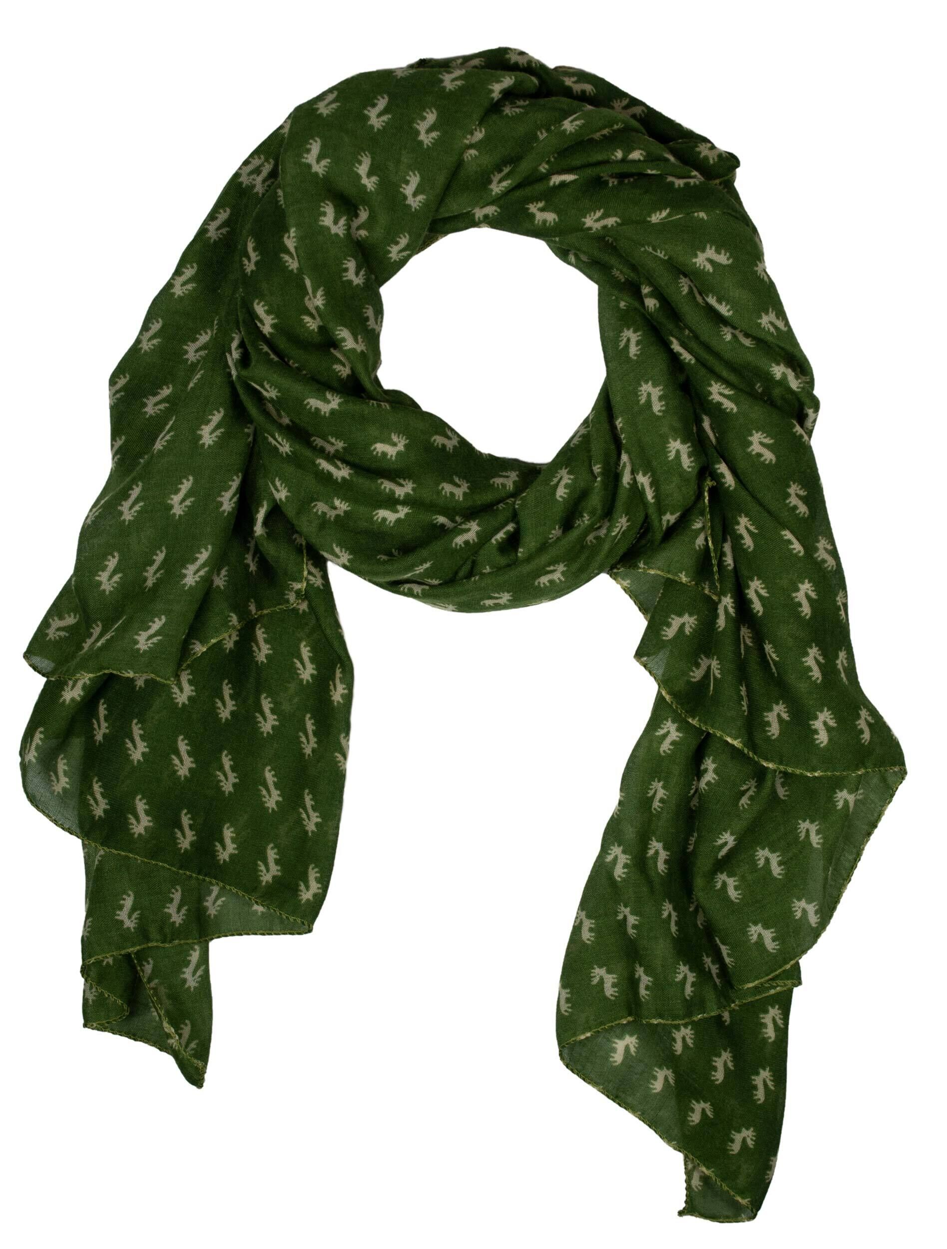 Hubertus Tuch mit Hirschmotiv (oliv) Hubertus Tuch mit Hirschmotiv (oliv)