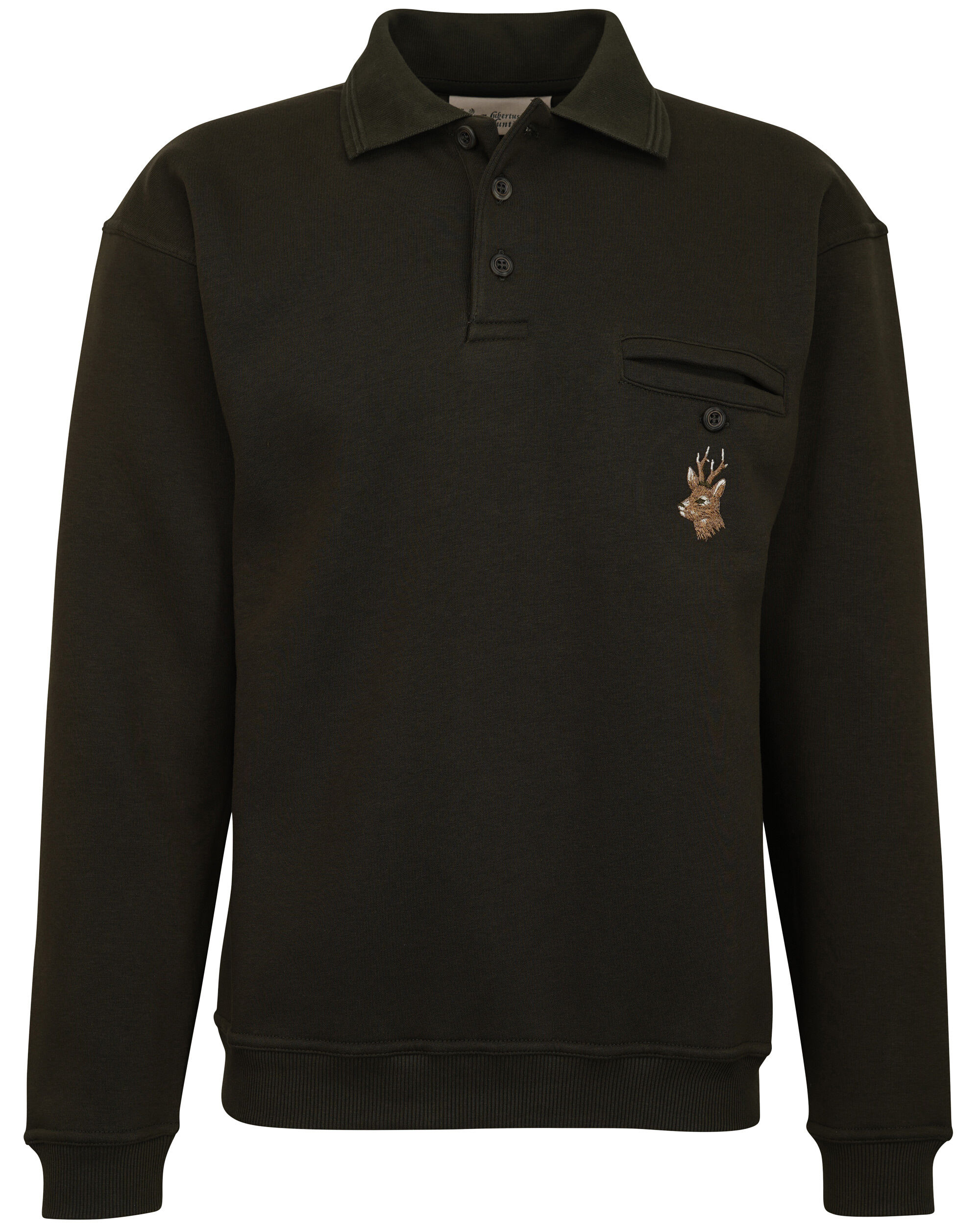 Hubertus Polokragen-Pullover Rehbock (oliv)