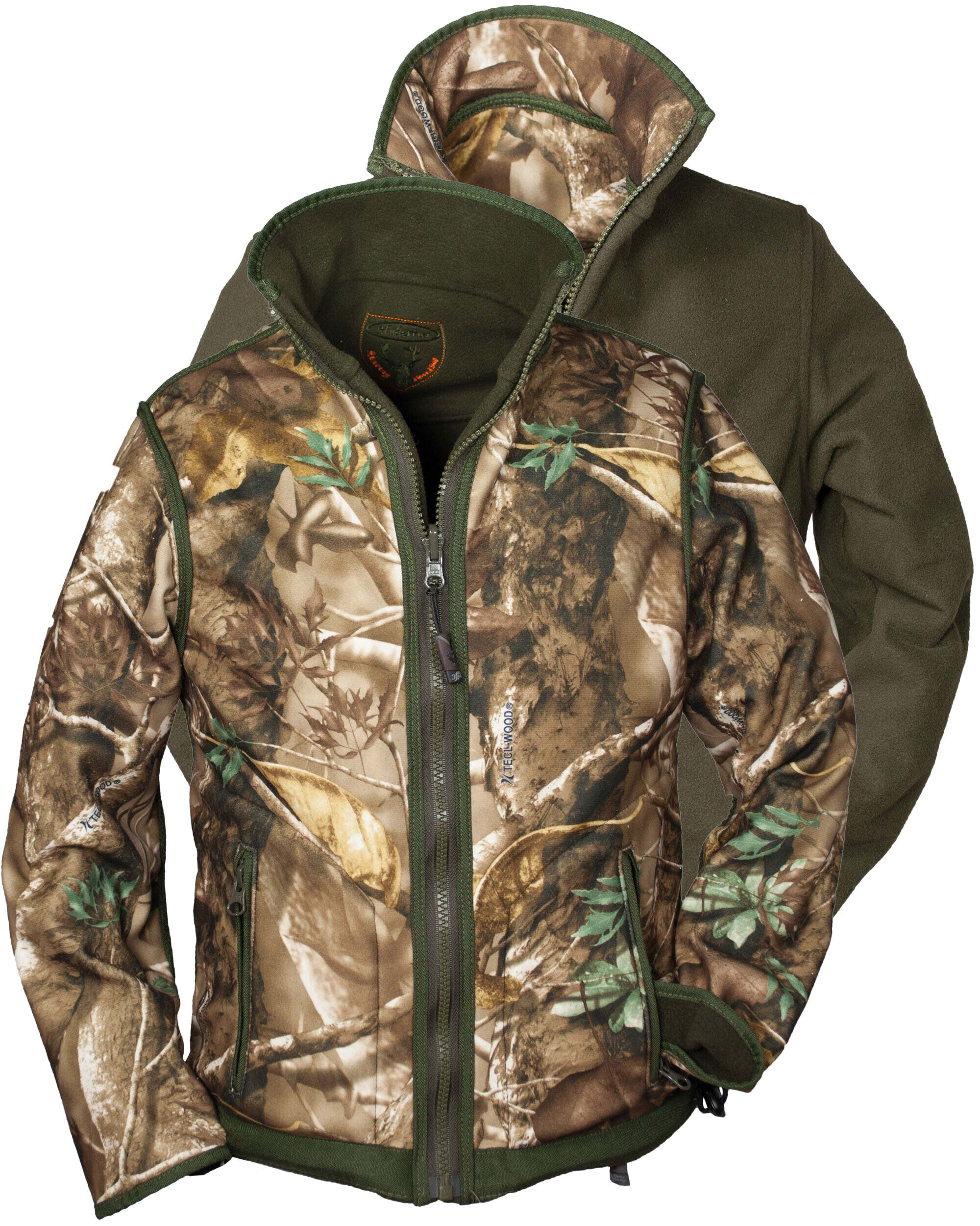 Hubertus Warn-Wendefleecejacke Pirsch Kinder (oliv/camo)