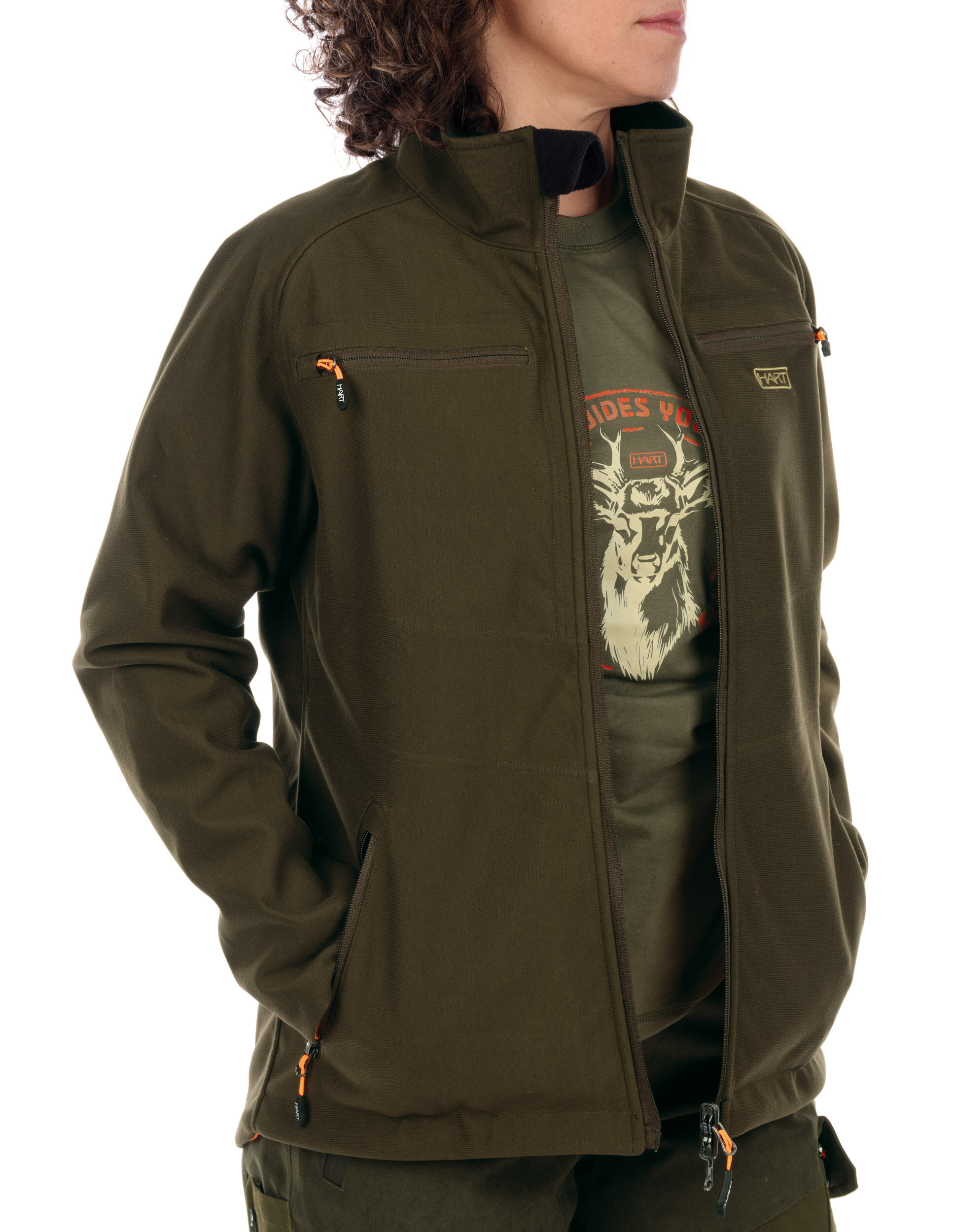 Hart Damen-Fleecejacke Tulsa-S wendbar (Orange/Grün)