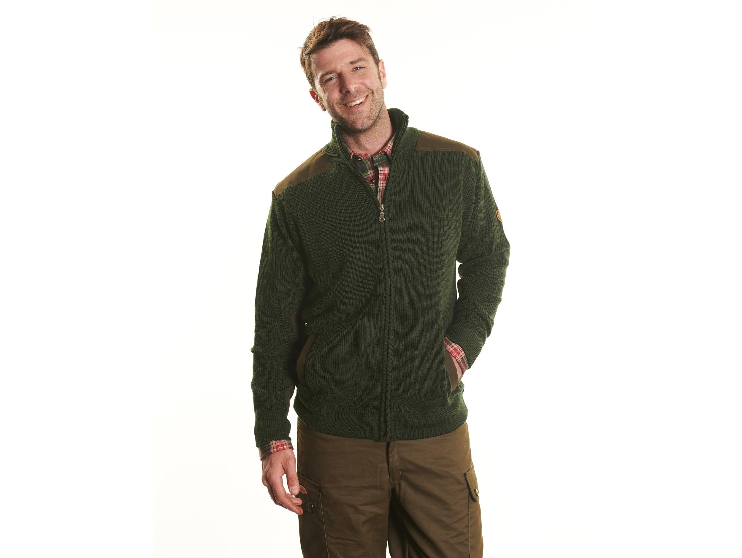 Hubertus Jagd-Strickjacke (oliv) Hubertus Jagd-Strickjacke (oliv)