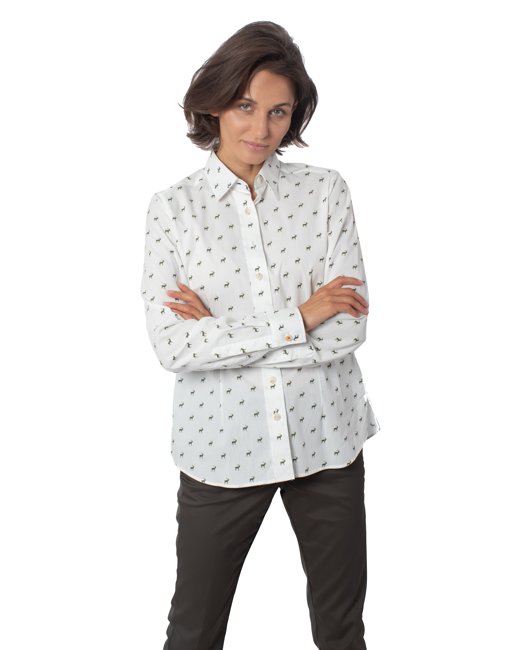 Skogen Jagdbluse Hirschmotiv (weiß) Skogen Jagdbluse Hirschmotiv (weiß)