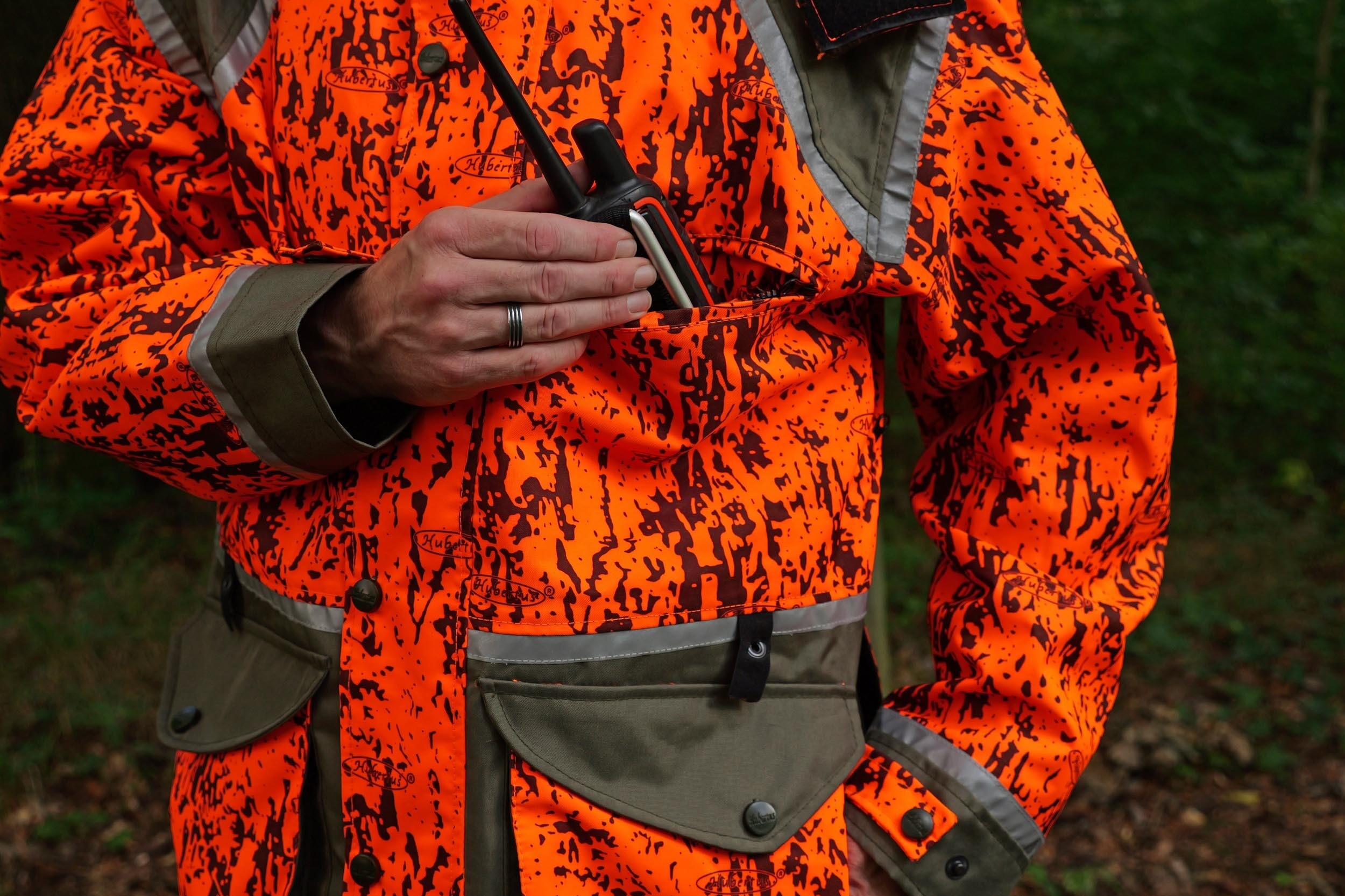 Hubertus Hundeführerjacke Sicherheit (oliv/orange)