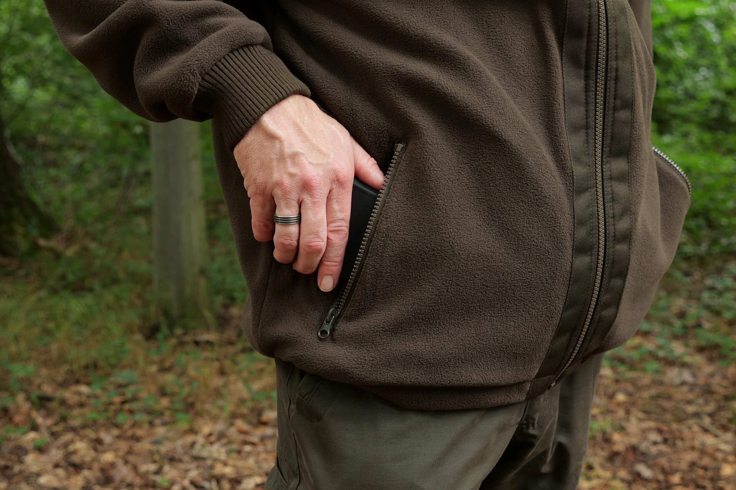 Hubertus Warn-Wendejacke Fleece Drückjagd (oliv)