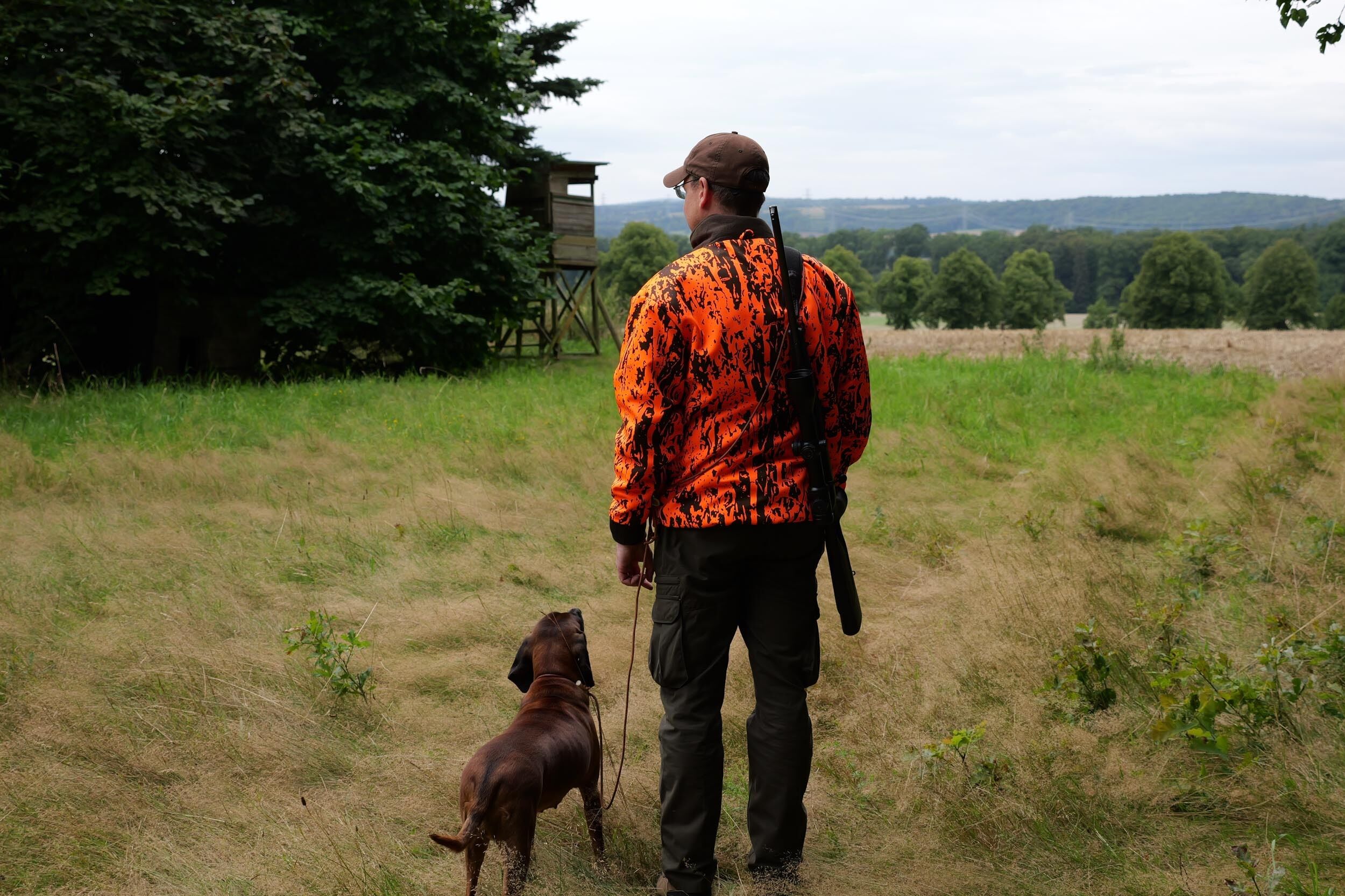 Hubertus Warn-Wendejacke Fleece Drückjagd (orange/oliv)
