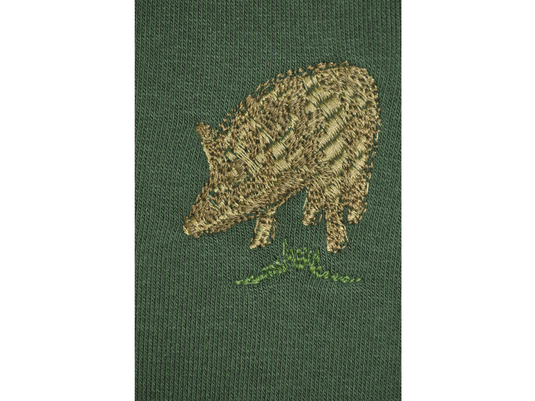 Hubertus Sweatshirt Wildschweinmotiv (oliv)