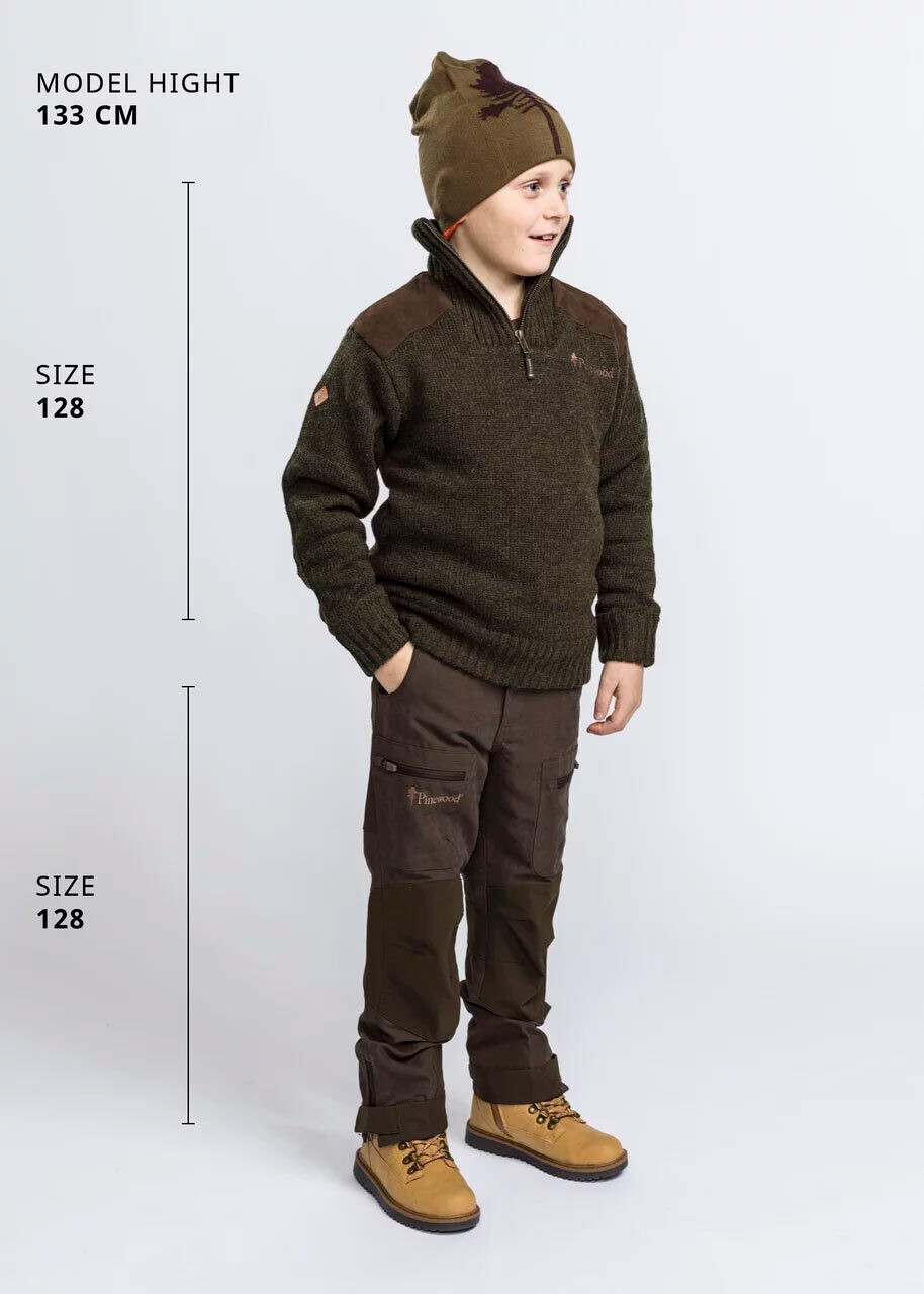 Pinewood Hurricane Kids Strickpullover (Green Melange)