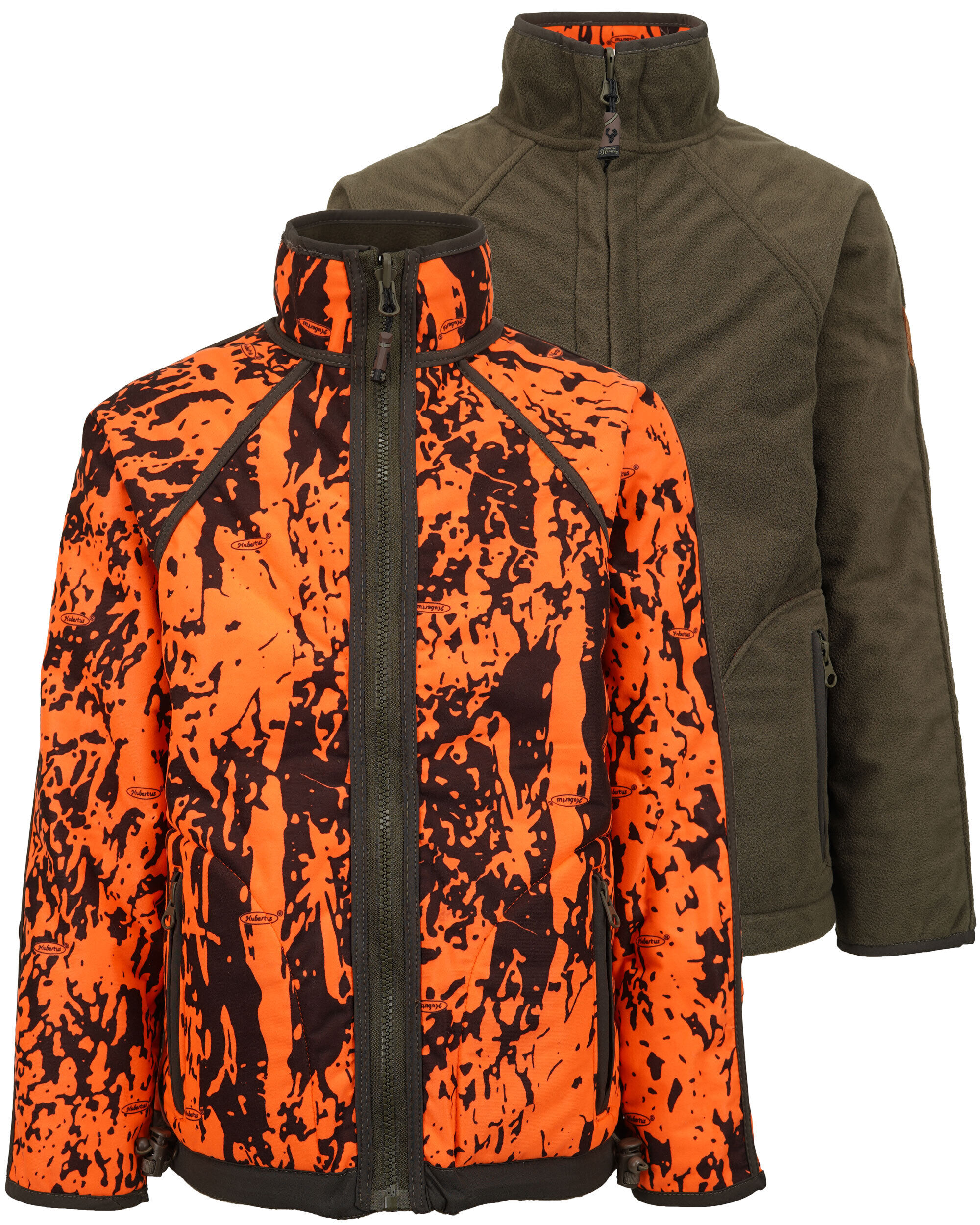 Hubertus Warn-Wendefleecejacke Pirsch Kinder (oliv/orange)