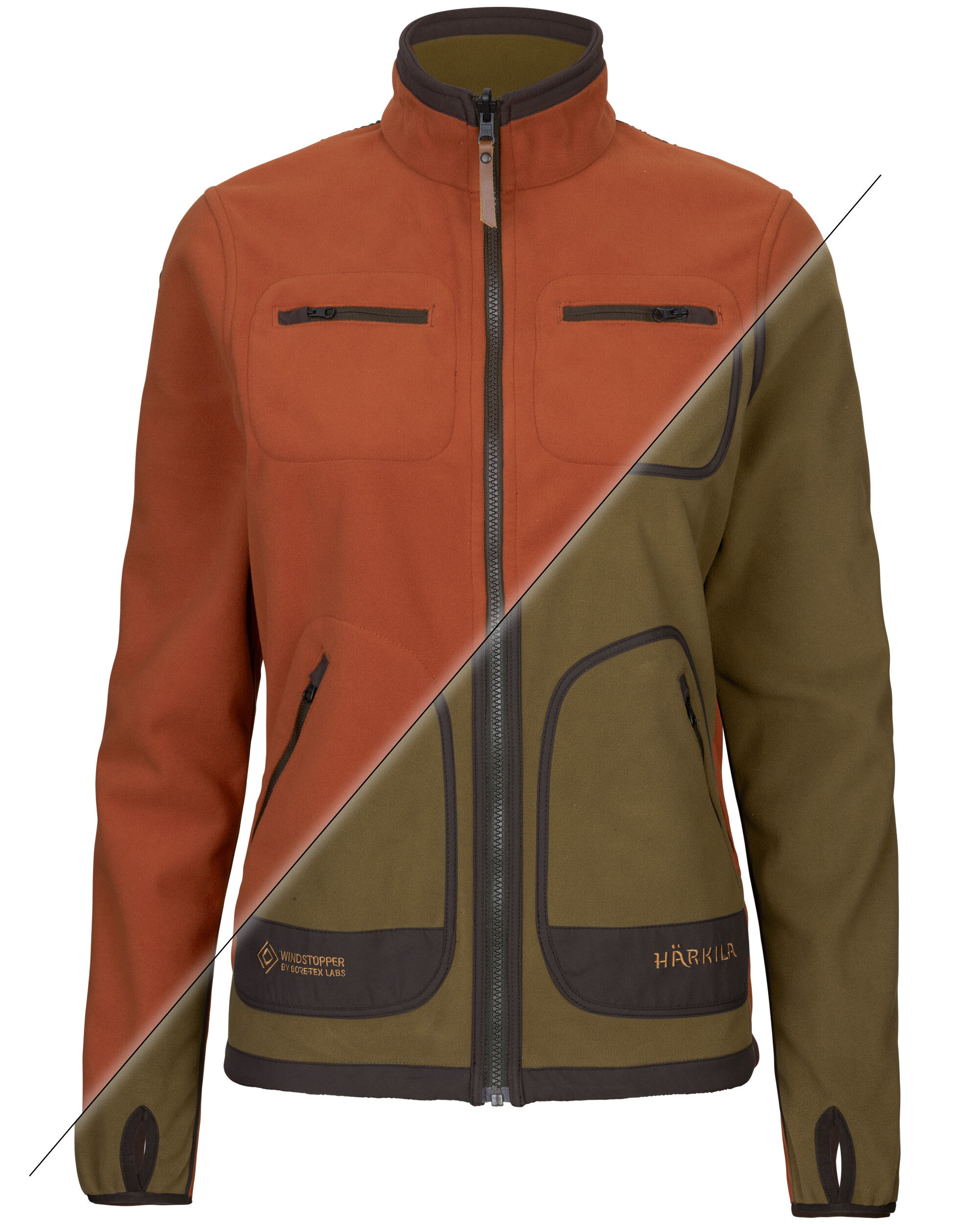 Härkila Kamko Fleecejacke Damen (Dark olive/Arabian spice)