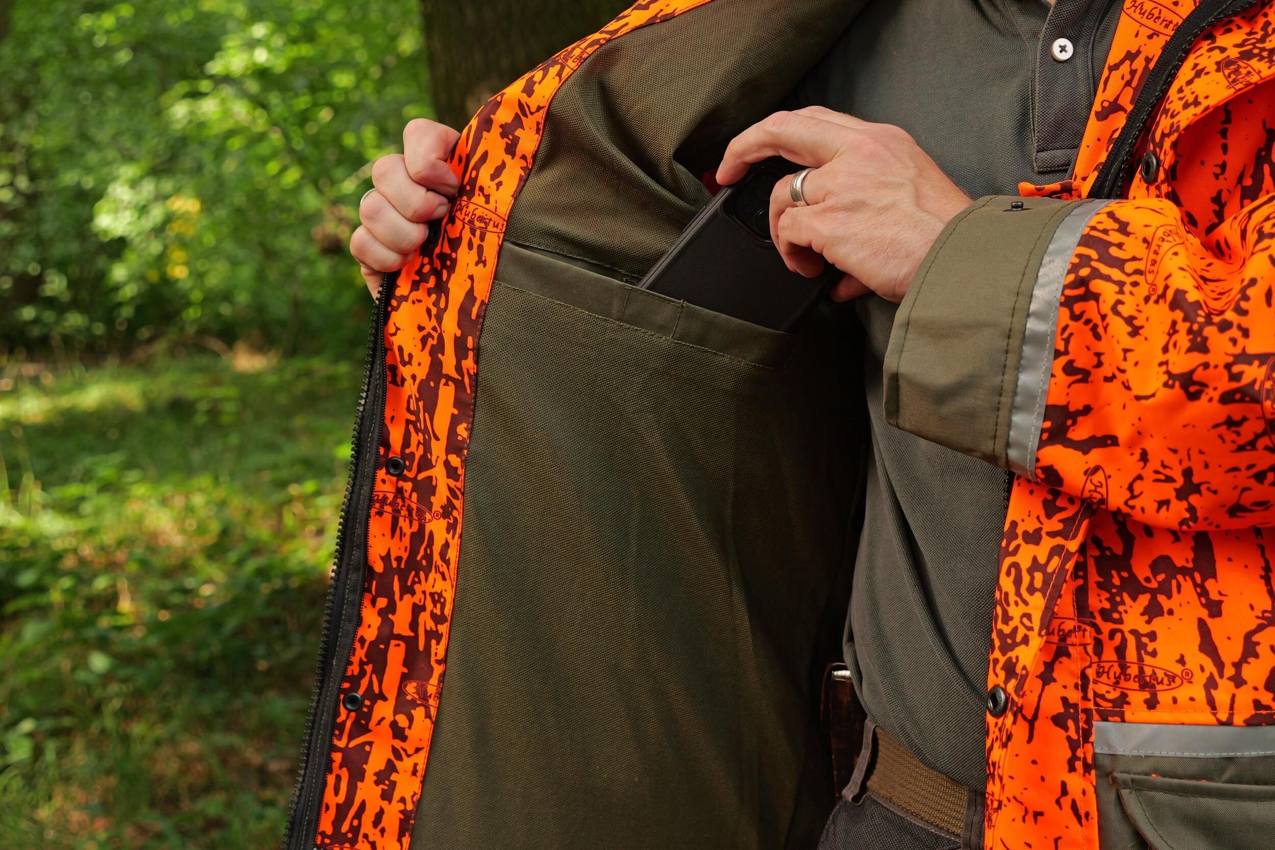 Hubertus Hundeführerjacke Sicherheit (oliv/orange)