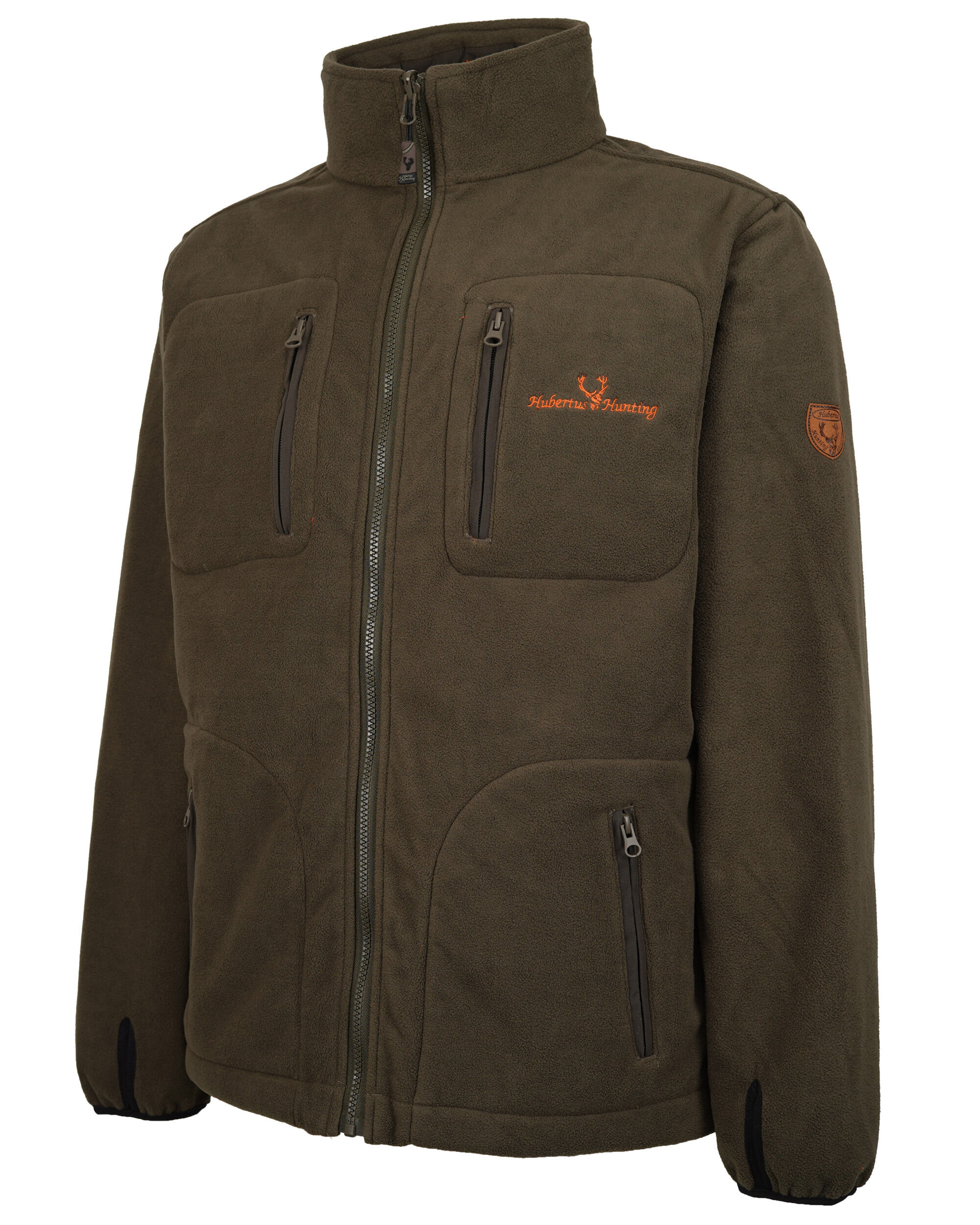 Hubertus Warn-Wende-Fleecejacke Windblocker (orange/oliv)