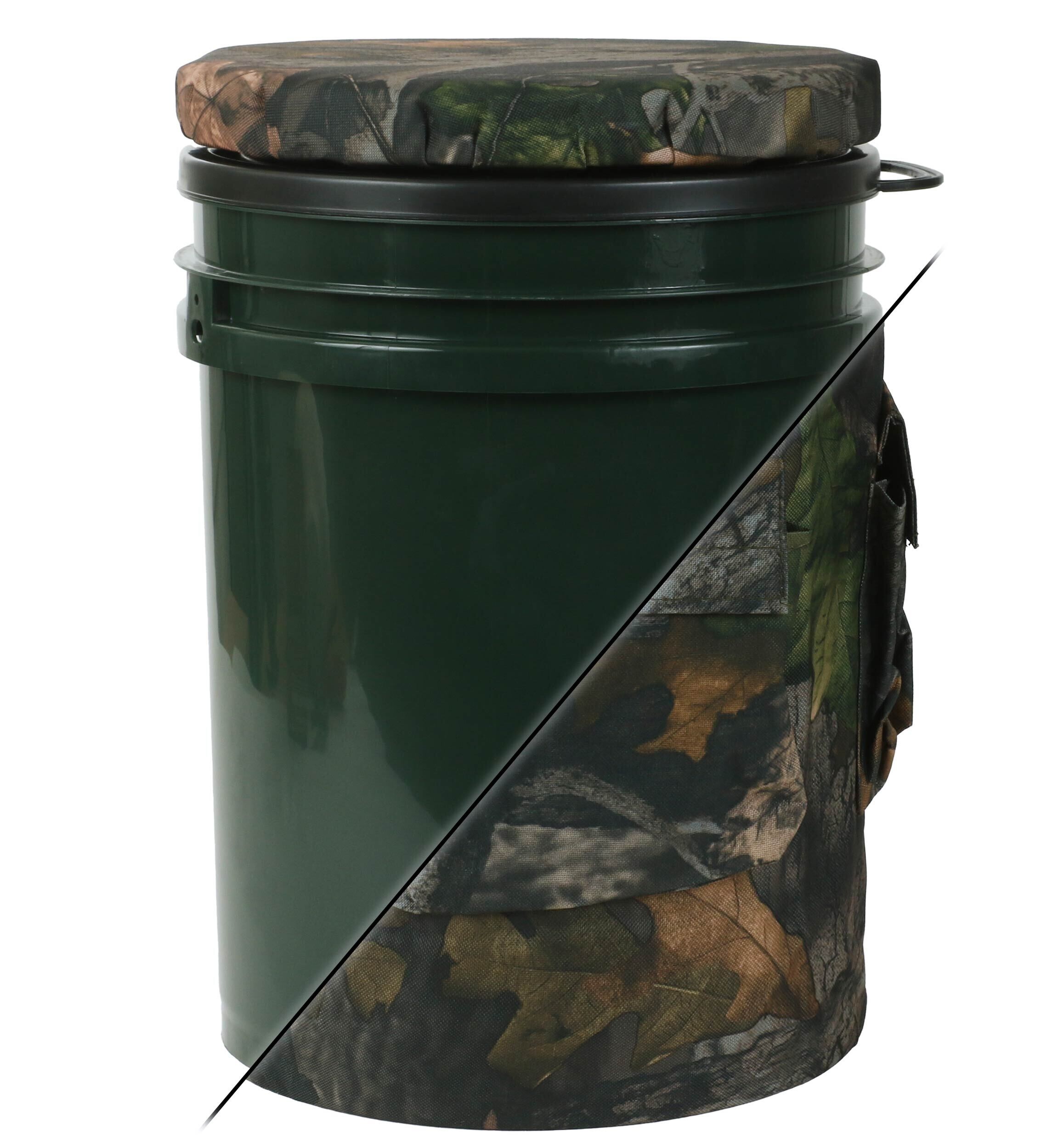 Drehstuhl-Transporteimer mit Camo-Tasche