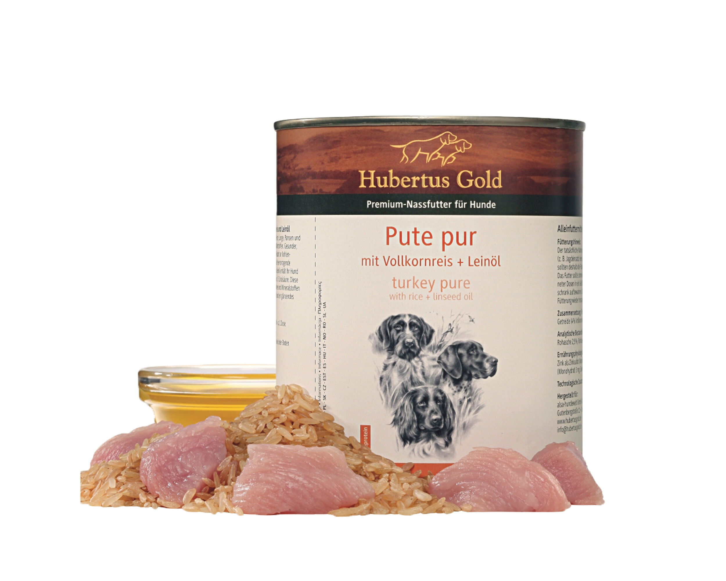 Hubertus Gold Nassfutter Pute pur (6 Dosen)