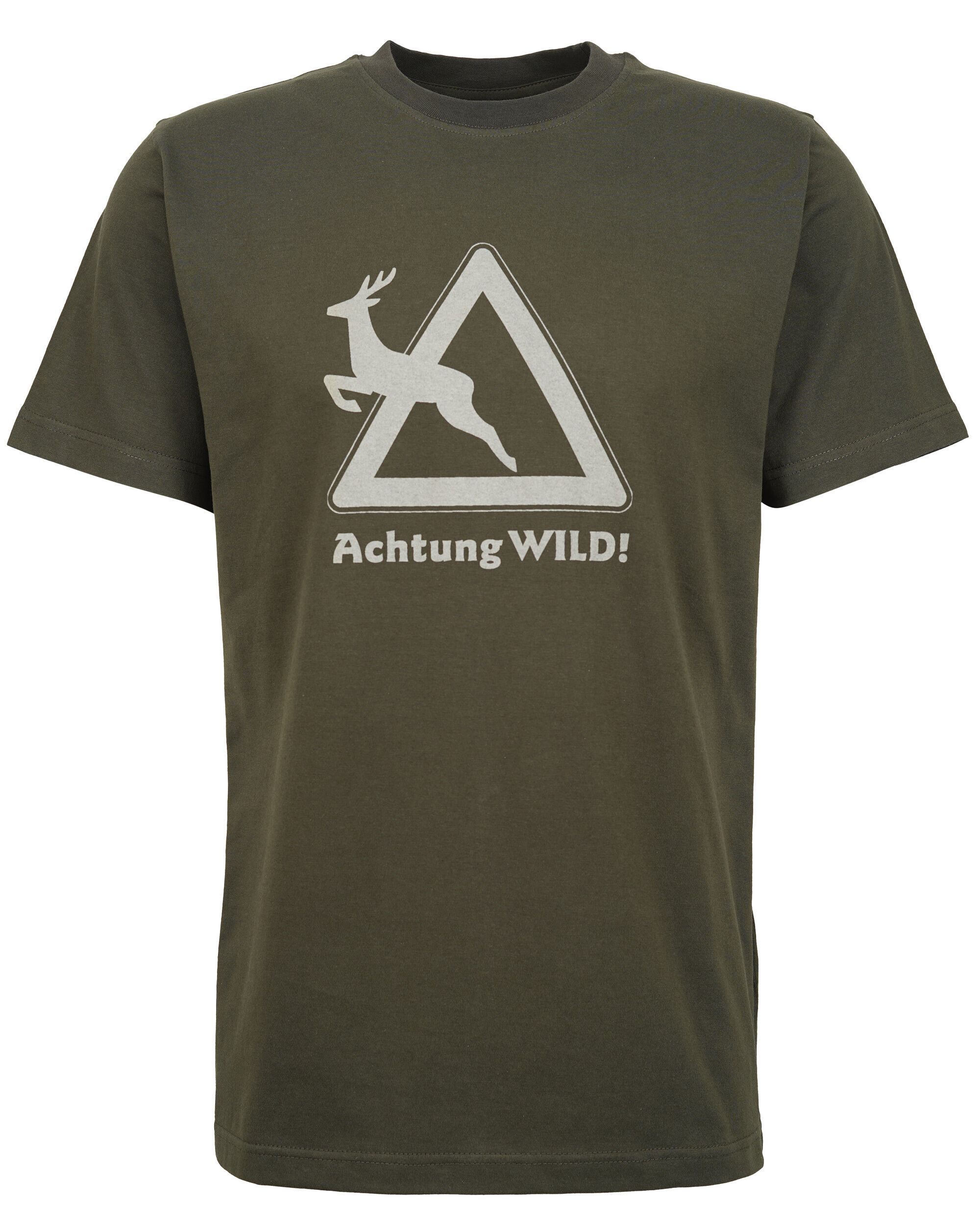 Hubertus T-Shirt Verkehrsschild (oliv)