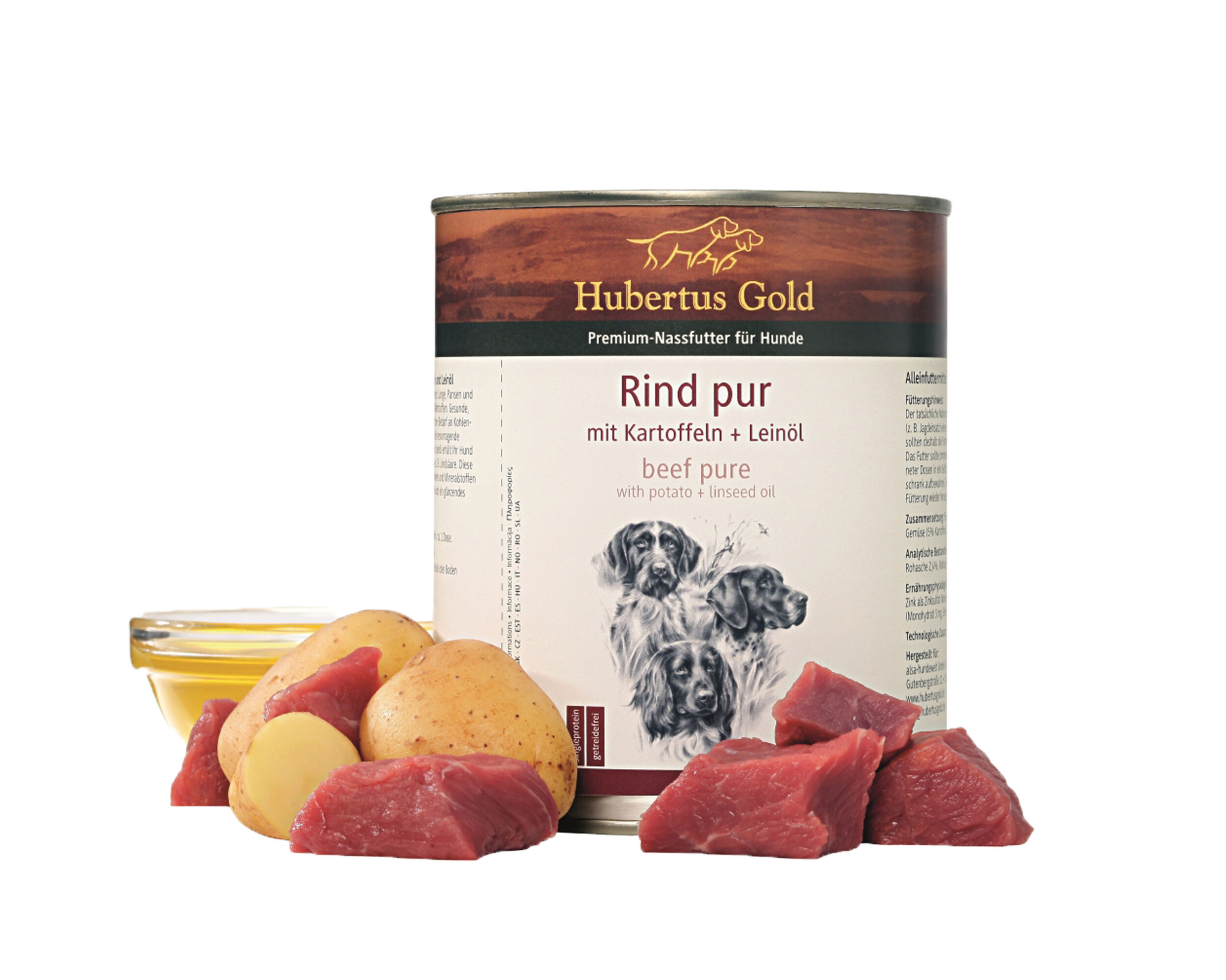 Hubertus Gold Nassfutter Rind pur (6 Dosen)