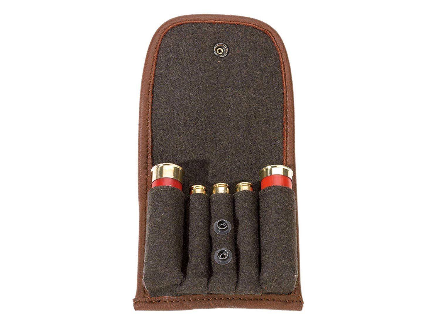 AKAH Patronenetui Elchleder mit Loden (3 Kugel-/2 Schrotpatronen) AKAH Patronenetui Elchleder mit Loden (3 Kugel-/2 Schrotpatronen)