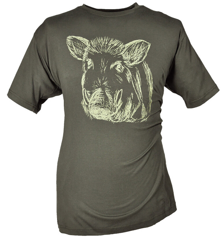 Hubertus Jagd-T-Shirt Keilerkopf (schilf)