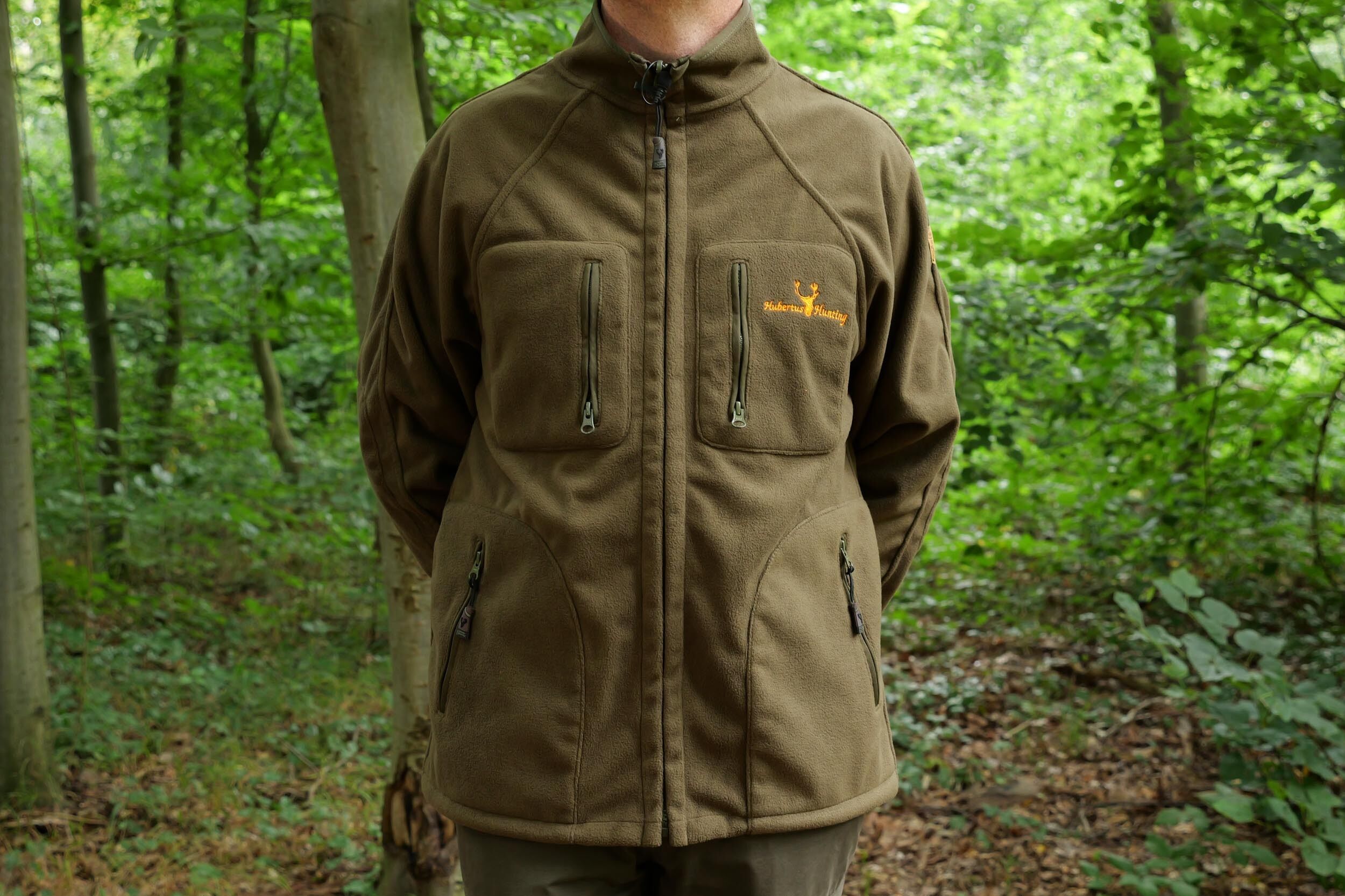 Hubertus Warn-Wende-Fleecejacke Pirsch Camo (oliv/orange)