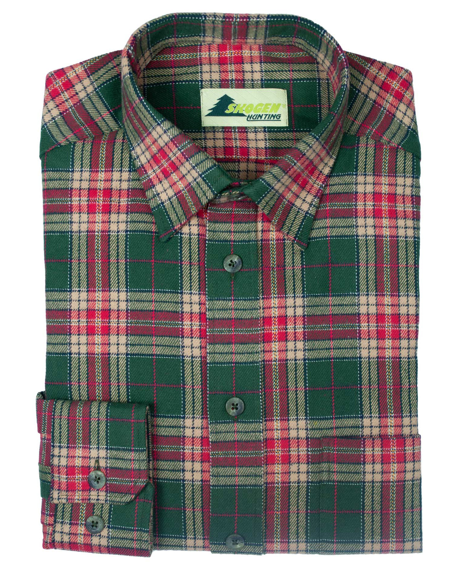 Skogen Jagdhemd Flanell (oliv/rot)