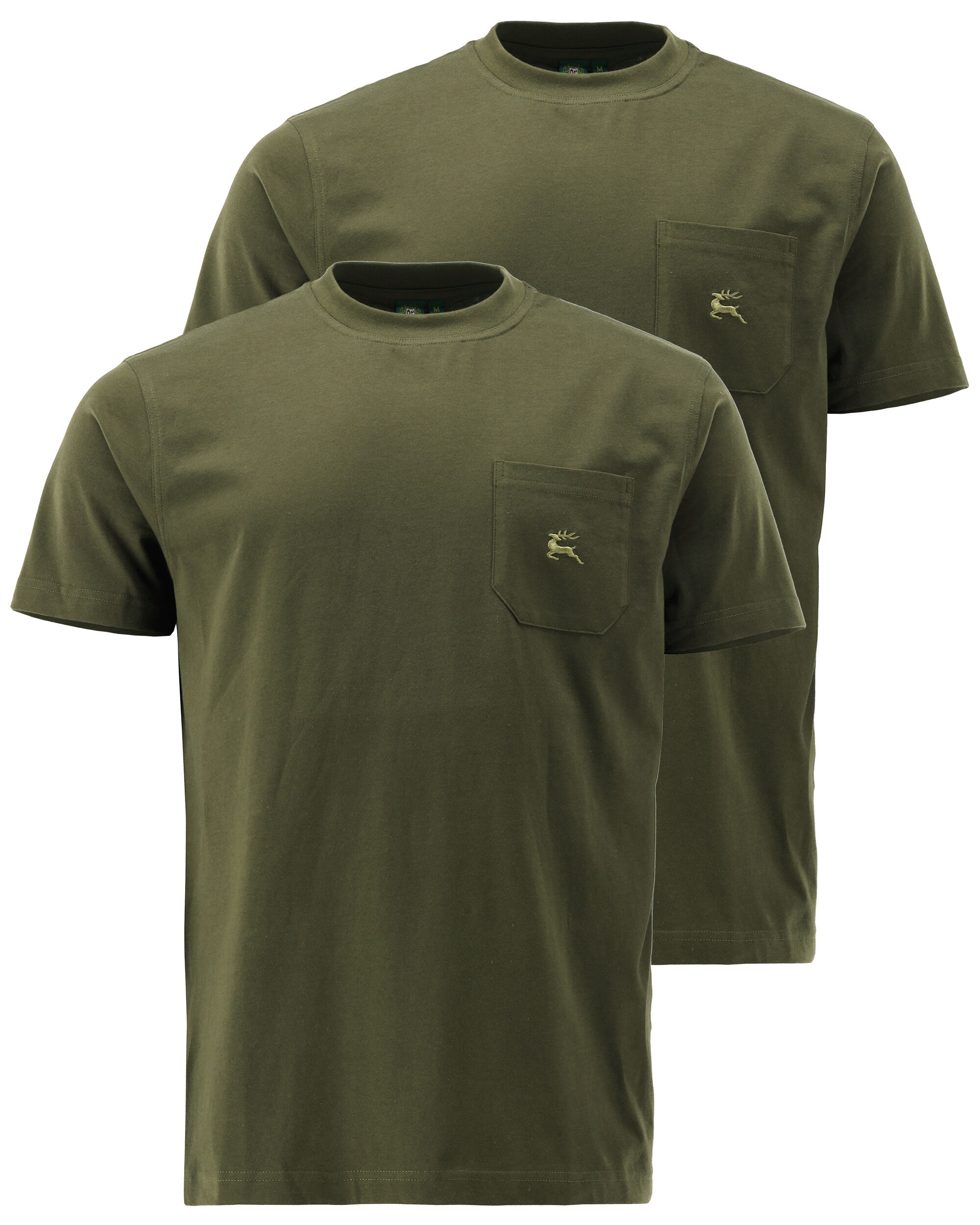 OS Trachten T-Shirt Hirsch Doppelpack (oliv)