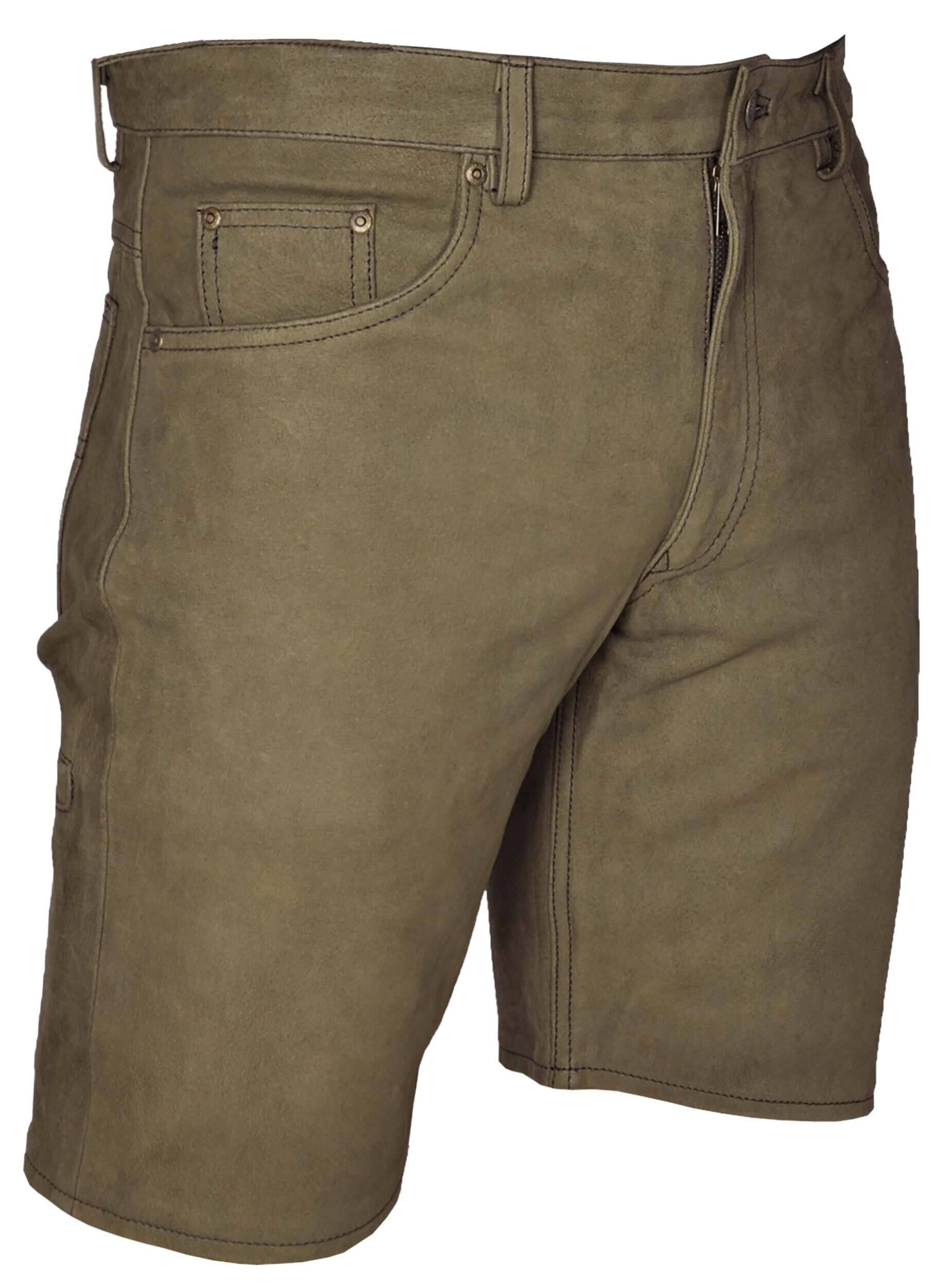 Hubertus Ledershorts Five Pocket (oliv) Hubertus Ledershorts Five Pocket (oliv)