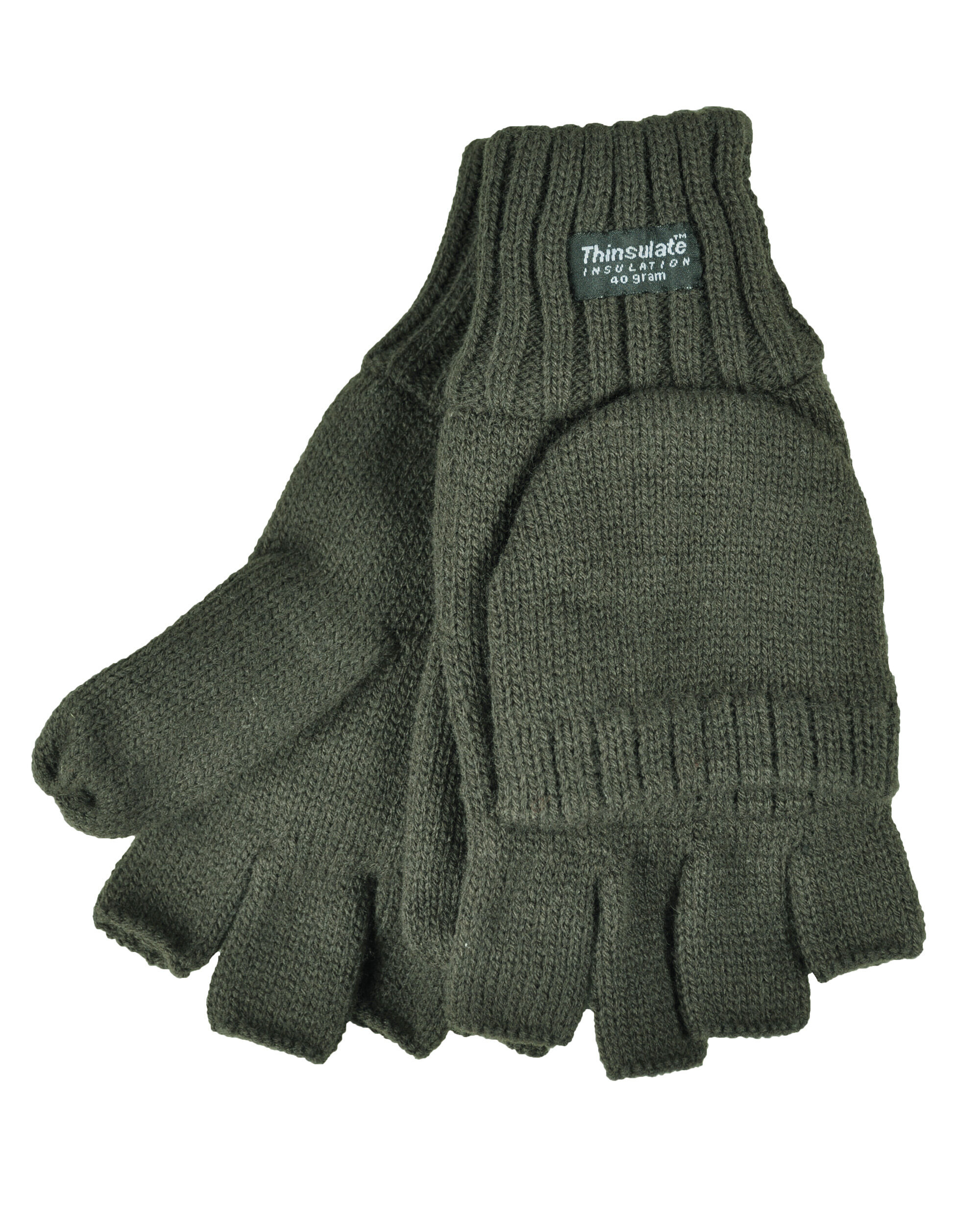 Skogen Strick-Fingerhandschuhe mit Fäustel (oliv)