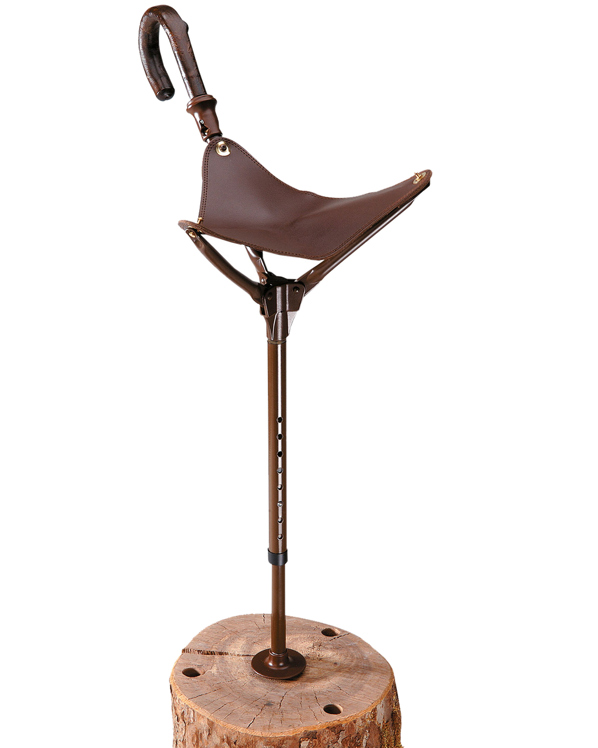 AKAH Verstellbarer Sitzstock mit großer Sitzfläche (braun)