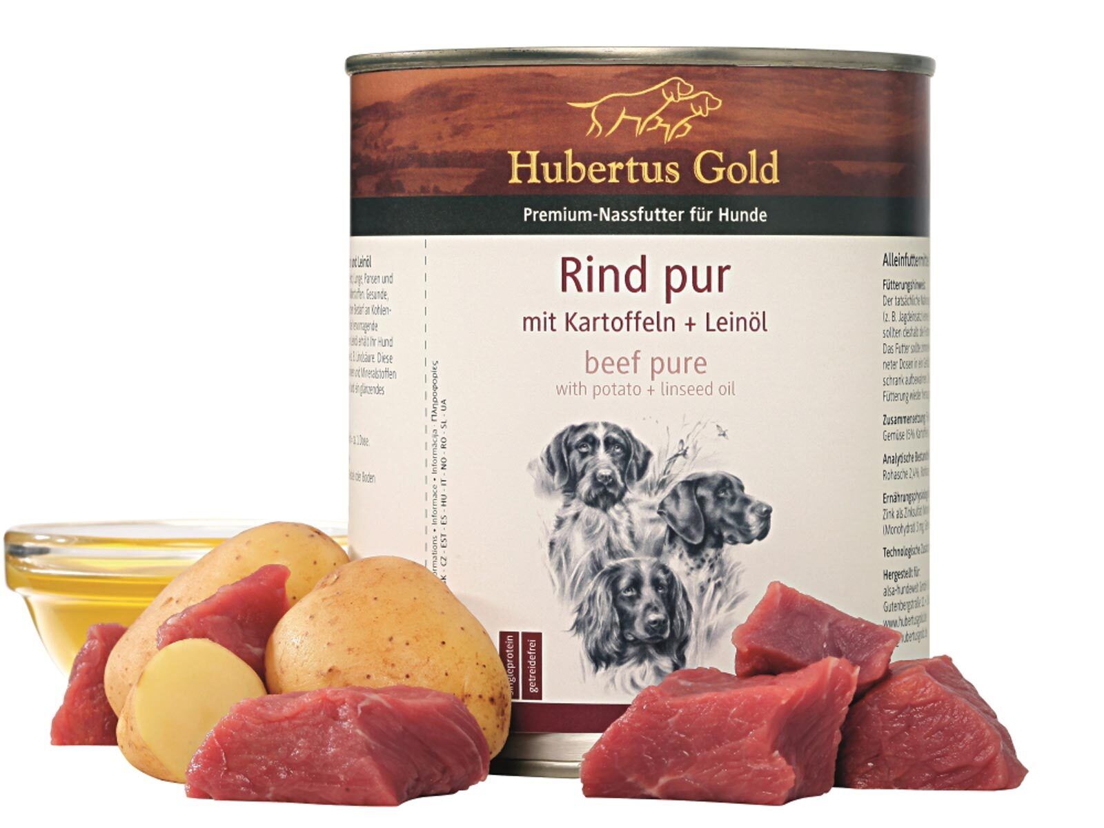 Hubertus Gold Nassfutter Rind pur (6 Dosen) Hubertus Gold Nassfutter Rind pur (6 Dosen)