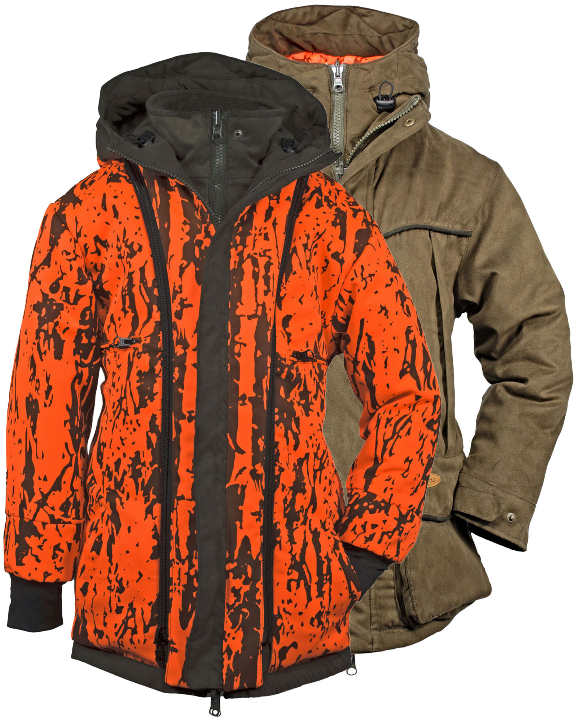 Hubertus Micro Camo Kinder-Wendejacke Janus (oliv/orange)