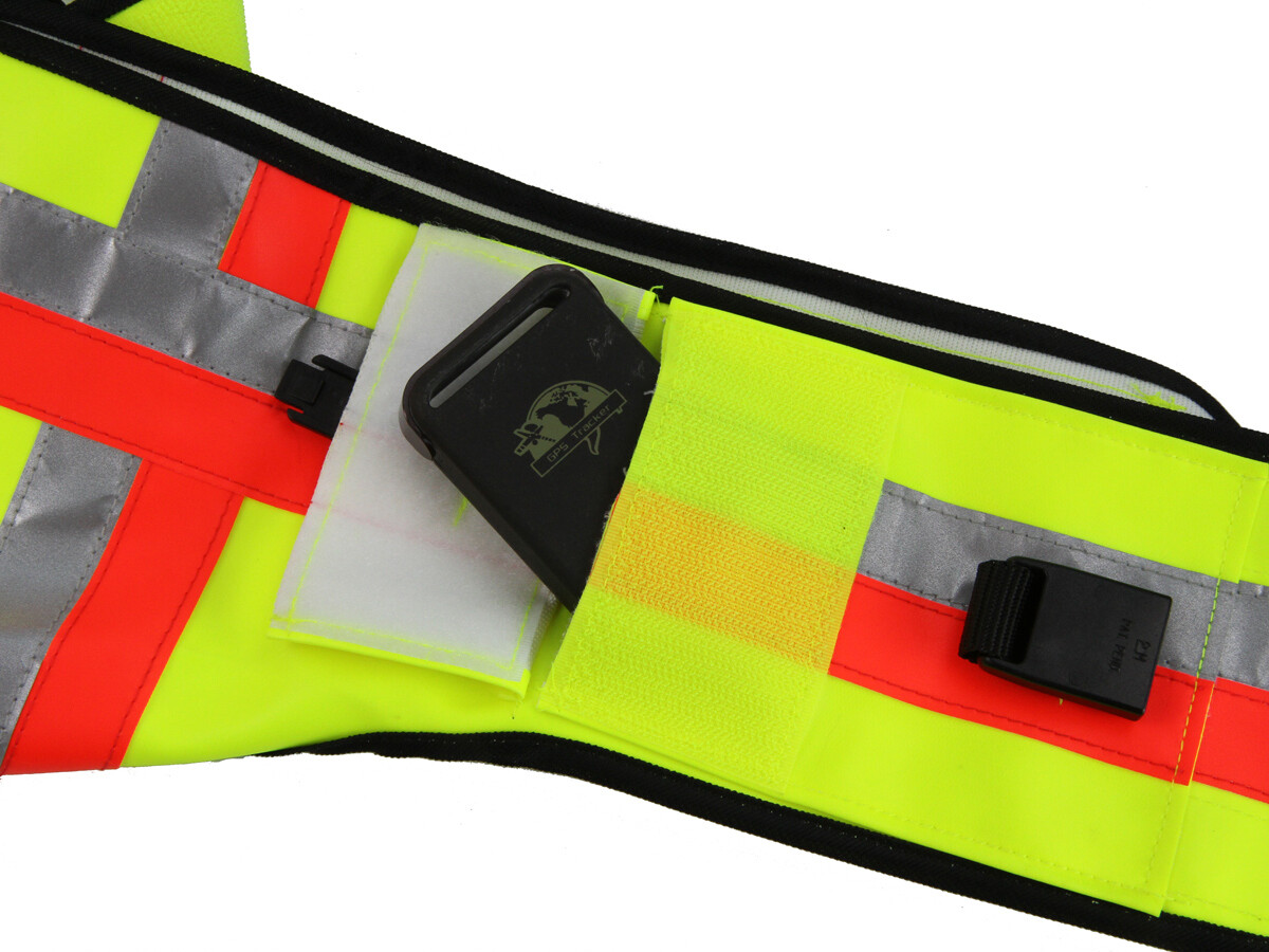 Hundesignalweste mit GPS Tasche und Schließe