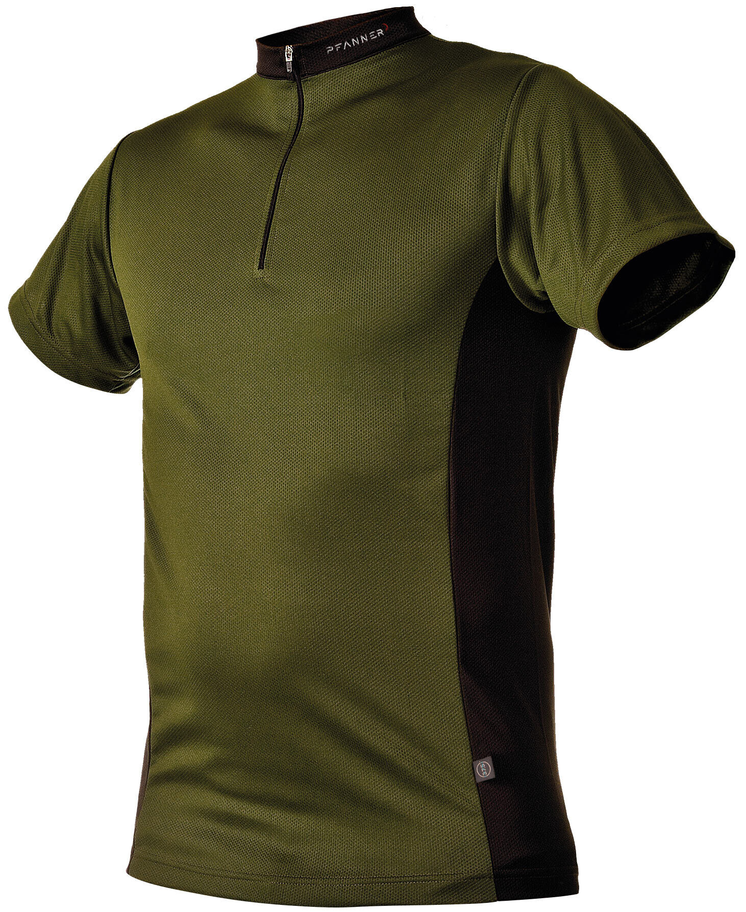 Pfanner Zipp-Neck Kurzarm Shirt (Olive)