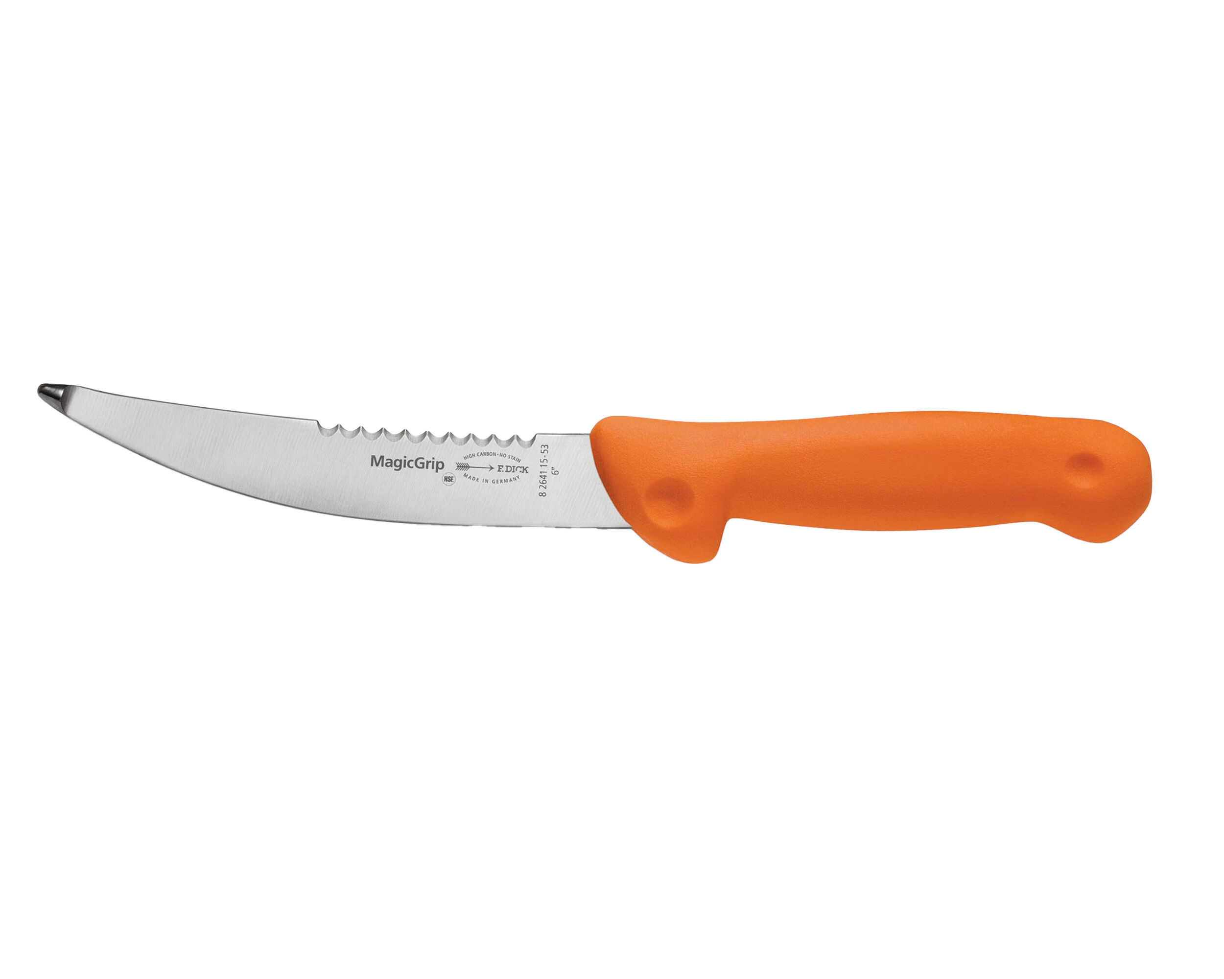 Dick Aufbrechmesser mit Säge für hängendes Aufbrechen (orange)