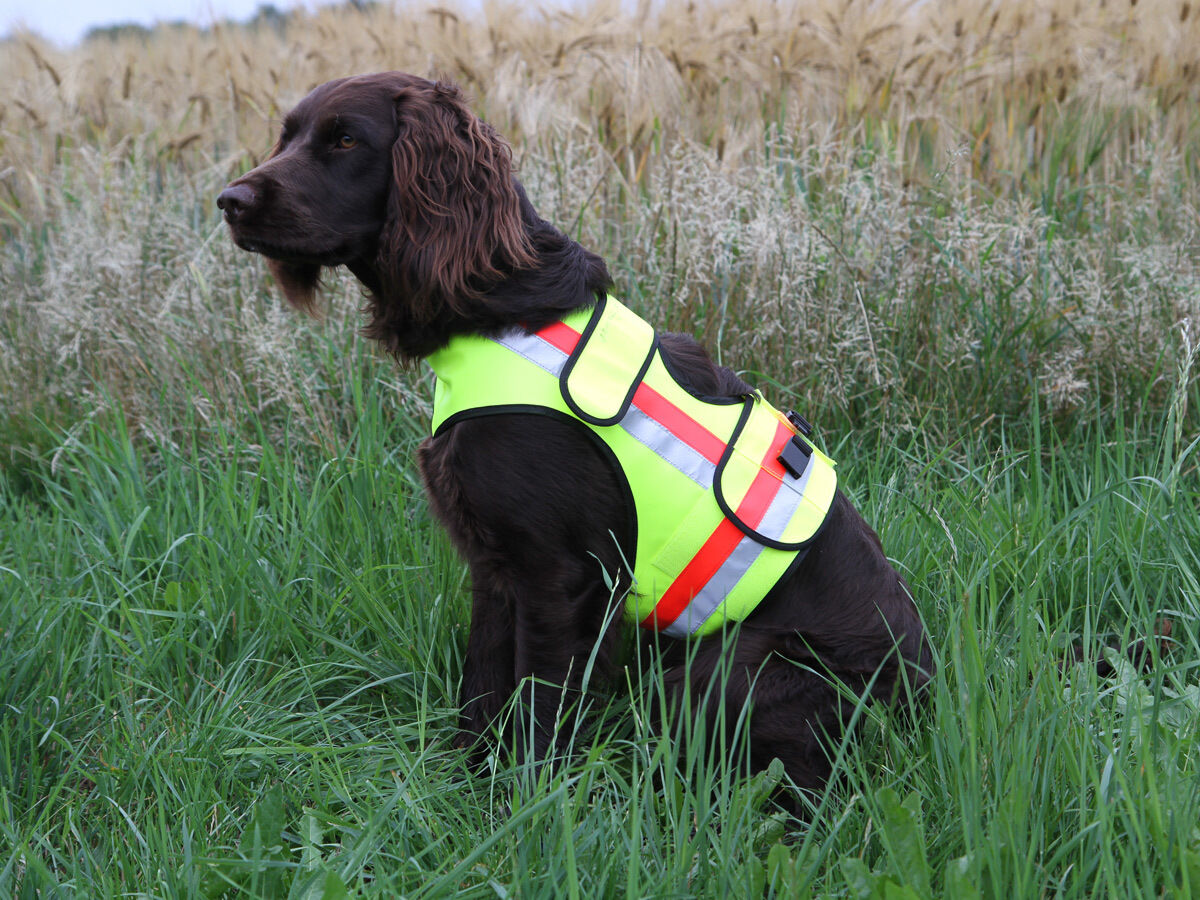 Hundesignalweste mit GPS Tasche und Schließe Hundesignalweste mit GPS Tasche und Schließe