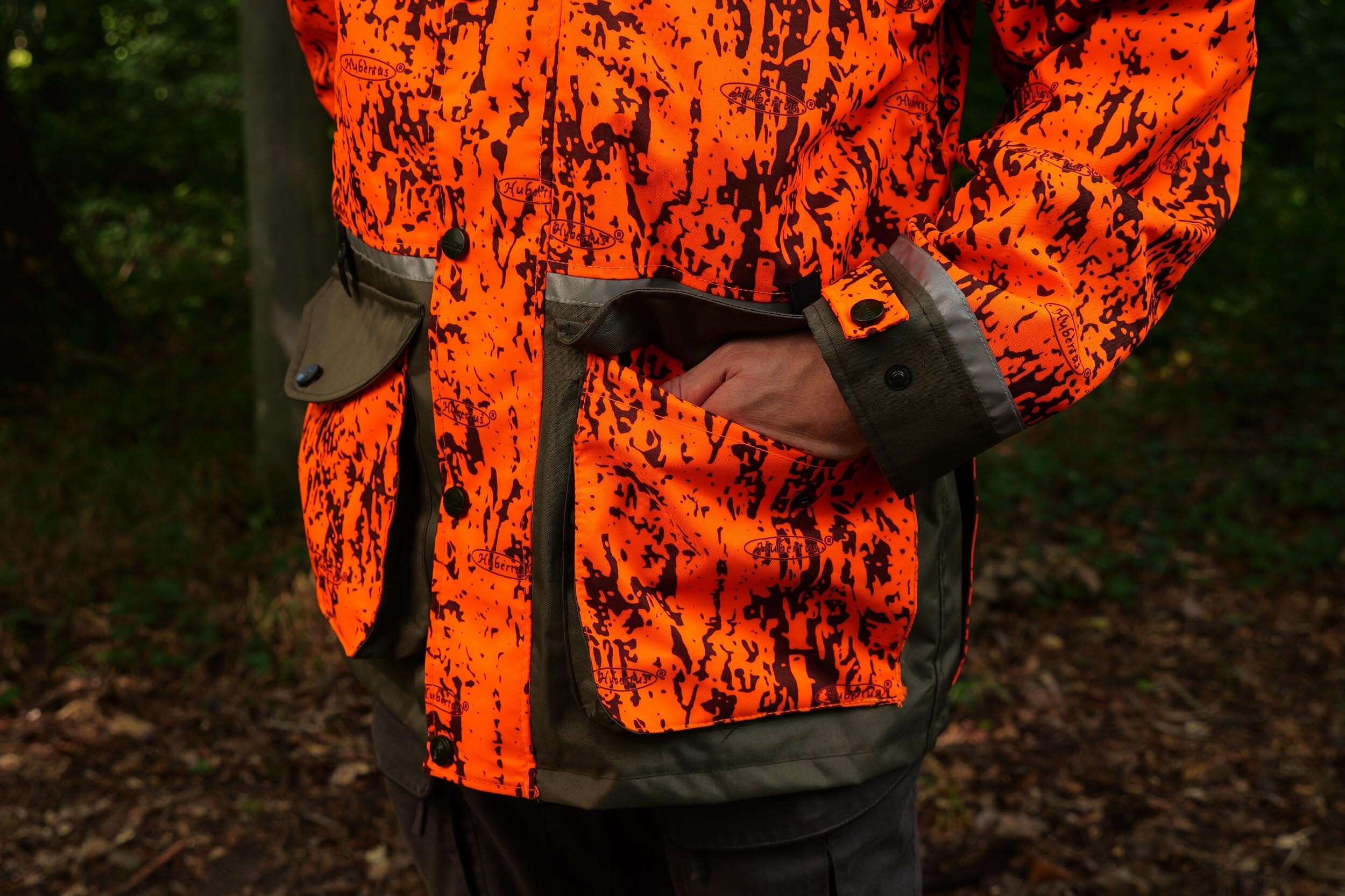 Hubertus Hundeführerjacke Sicherheit (oliv/orange)