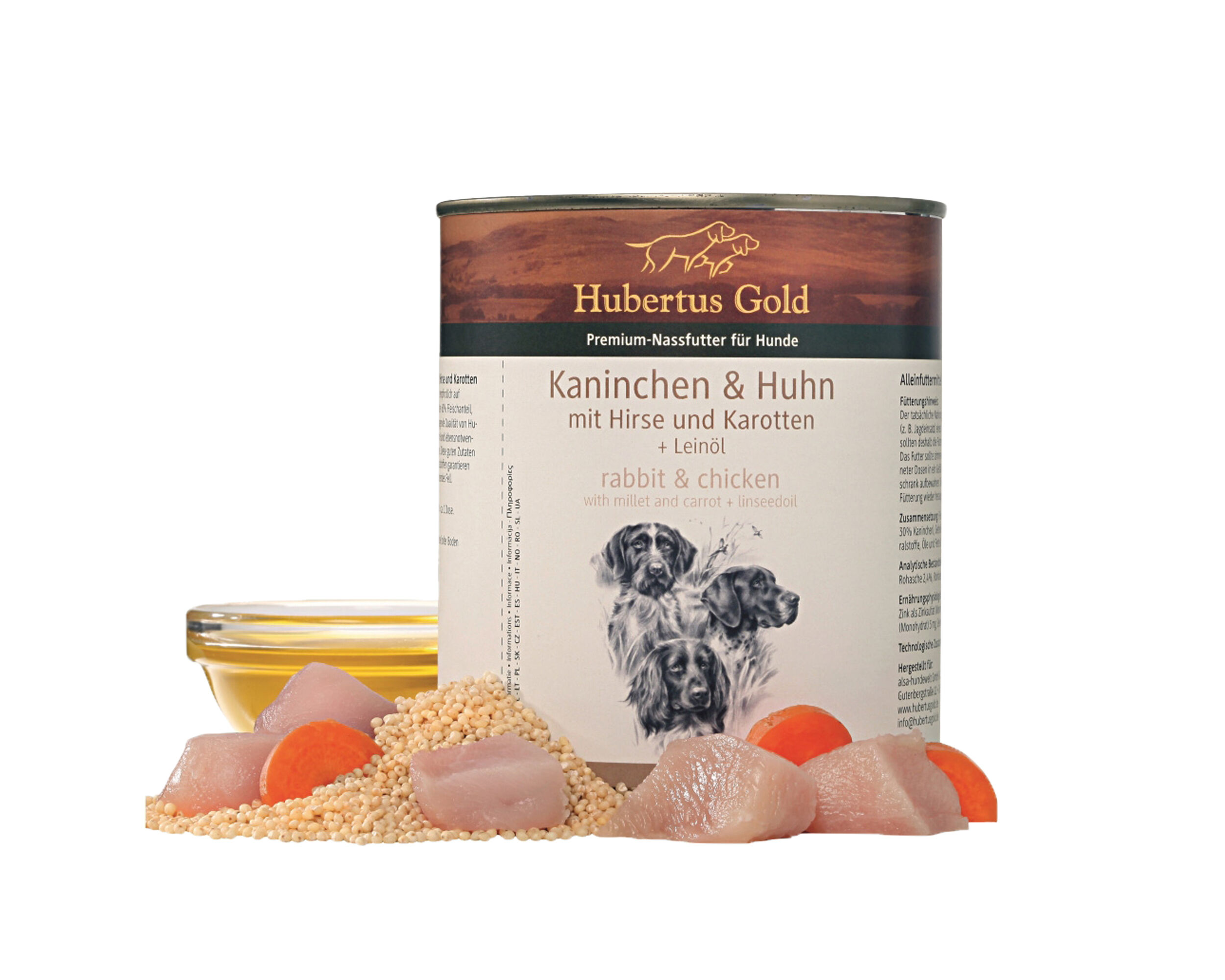 Hubertus Gold Nassfutter Kaninchen und Huhn (6 Dosen)