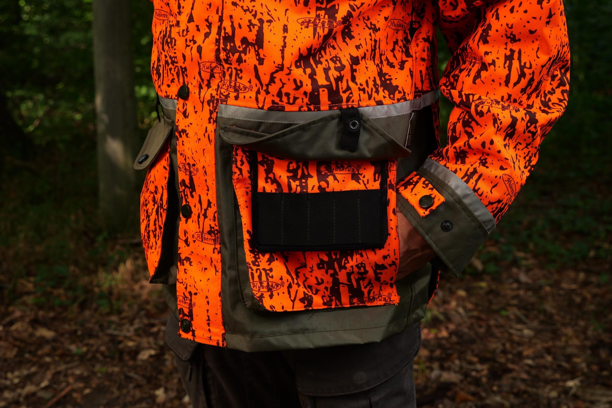 Hubertus Hundeführerjacke Sicherheit (oliv/orange)